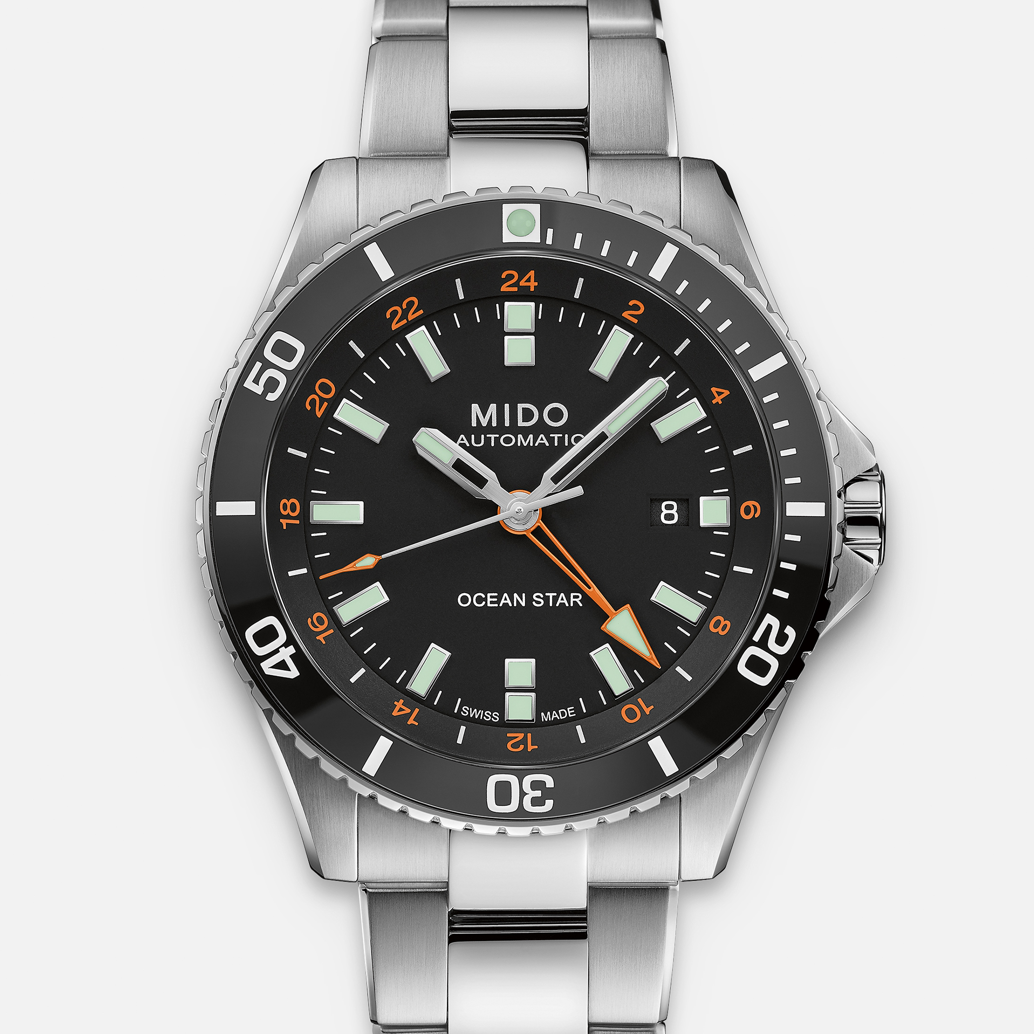 MidoOcean Star GMT Black Dial On Bracelet