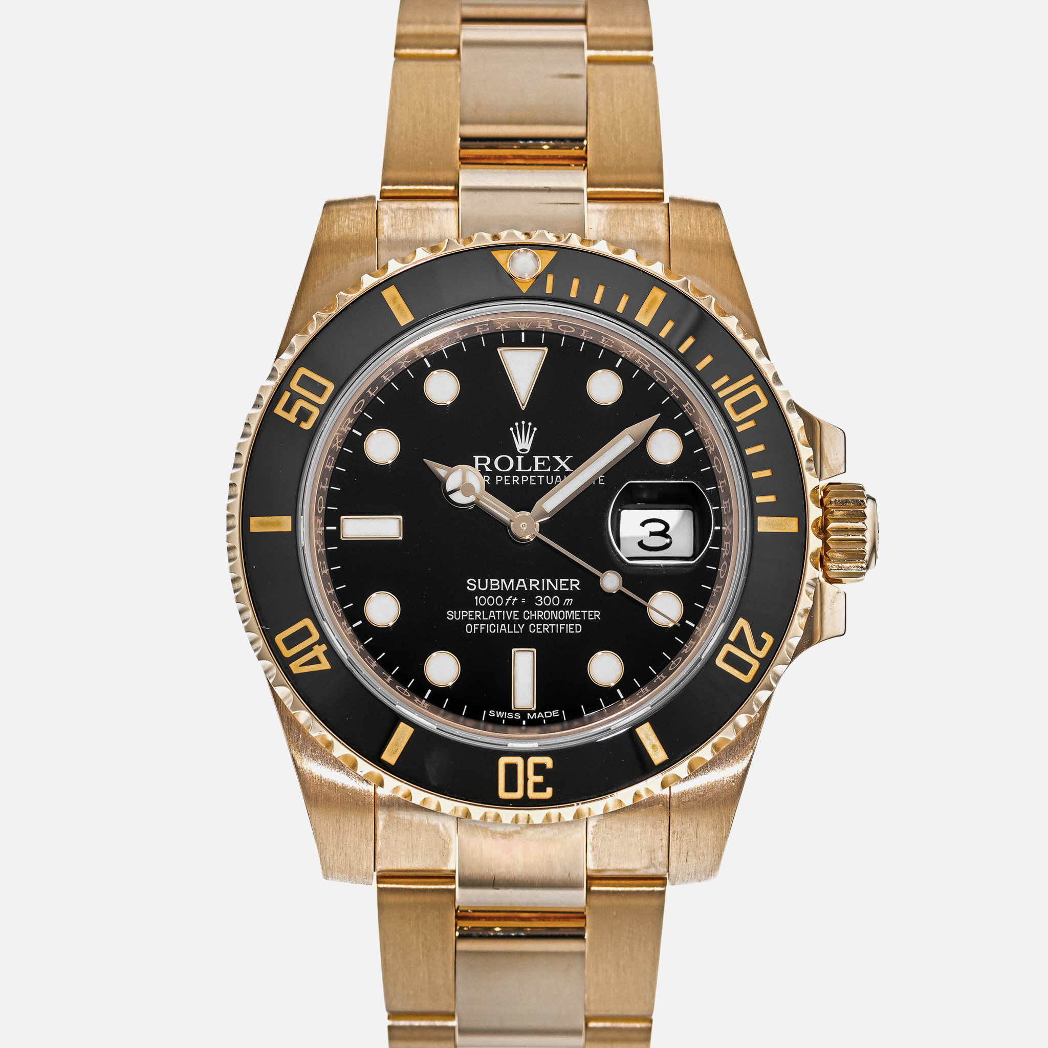 RolexSubmariner Date Ref. 116618LN In 18k Yellow Gold