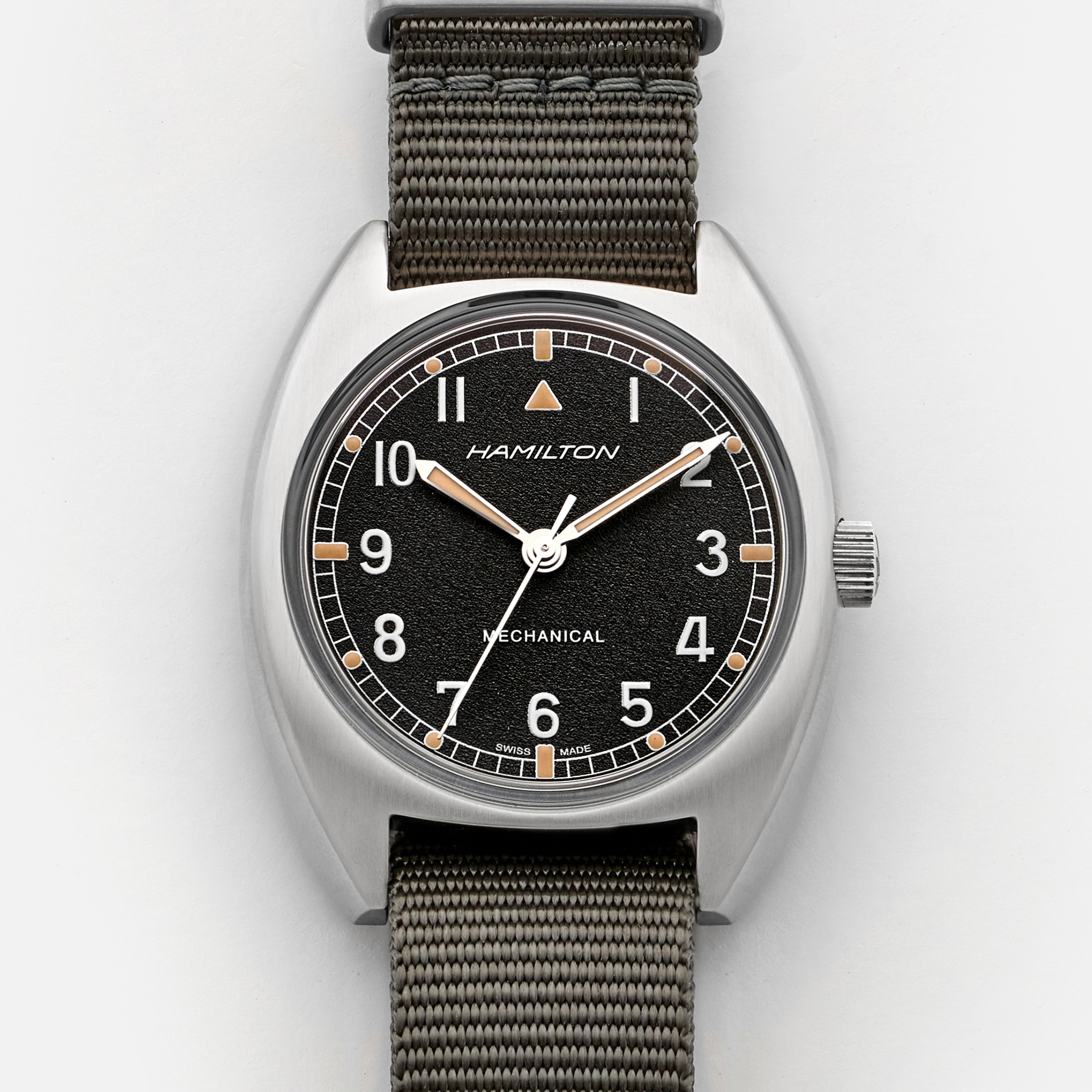 HamiltonKhaki Pilot Pioneer Mechanical On Grey NATO Strap