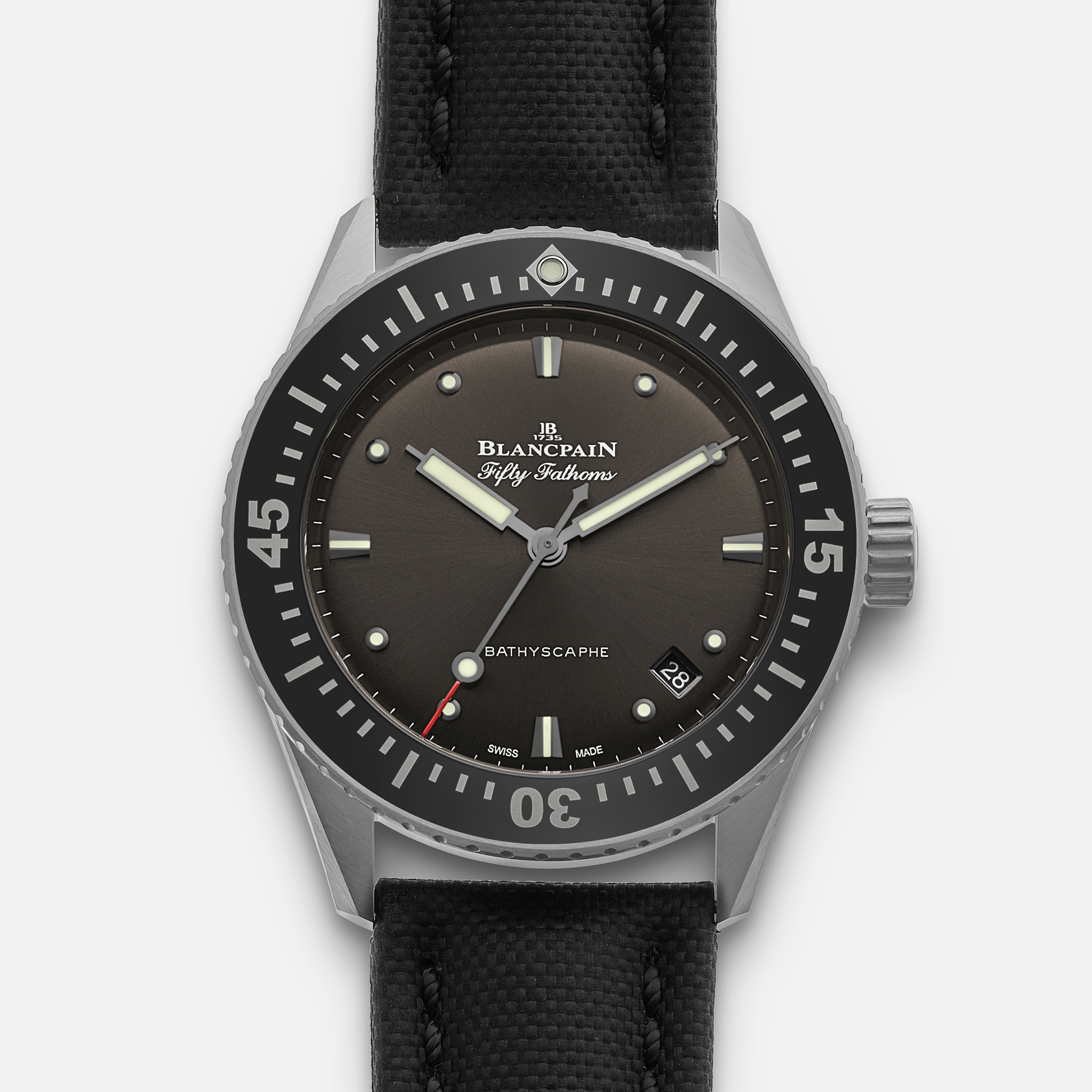 BlancpainFifty Fathoms Bathyscaphe 38mm Grey Dial In Steel