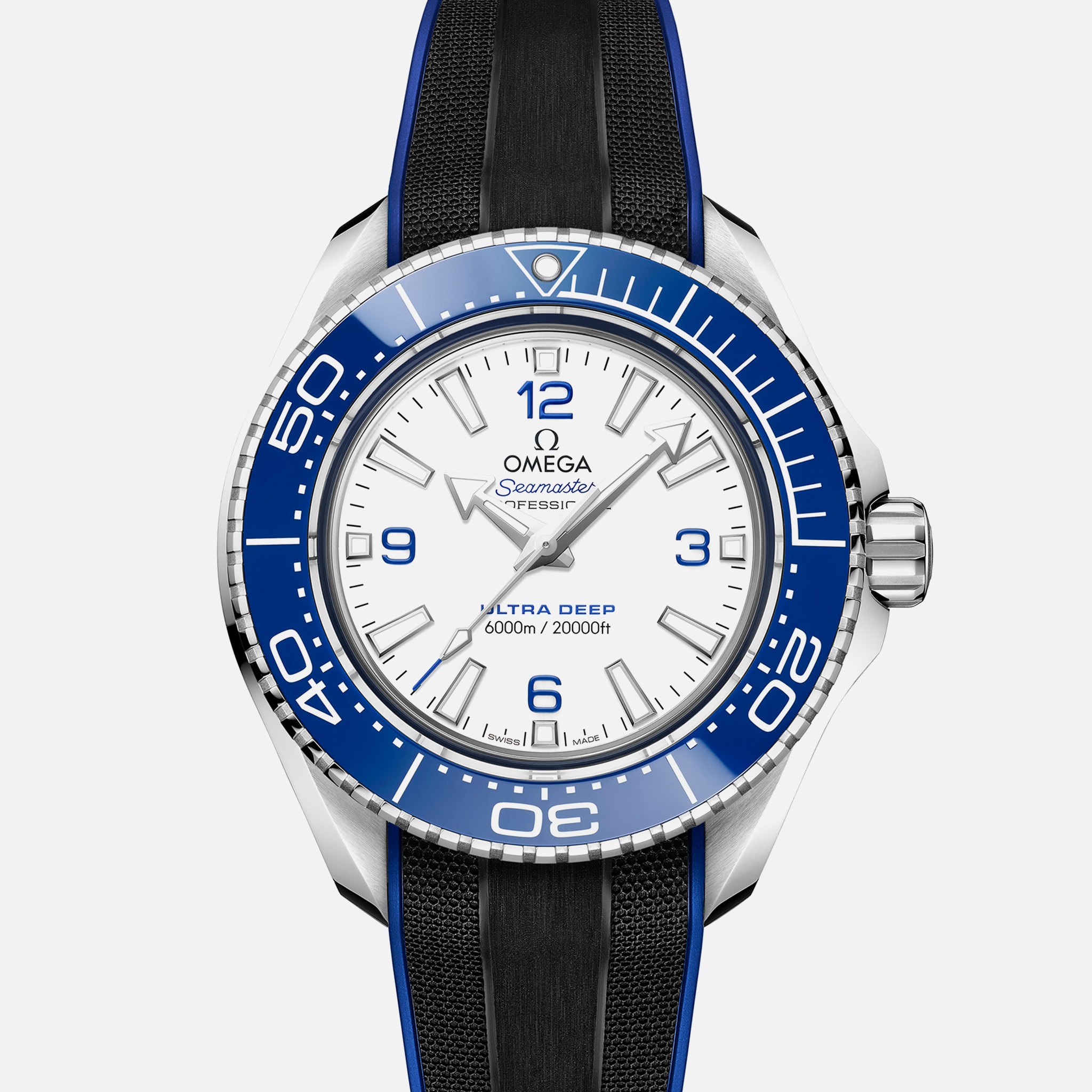 OMEGASeamaster Planet Ocean Ultra Deep Professional 6000M Co-Axial Master Chronometer 45.5mm White Dial On Rubber Strap