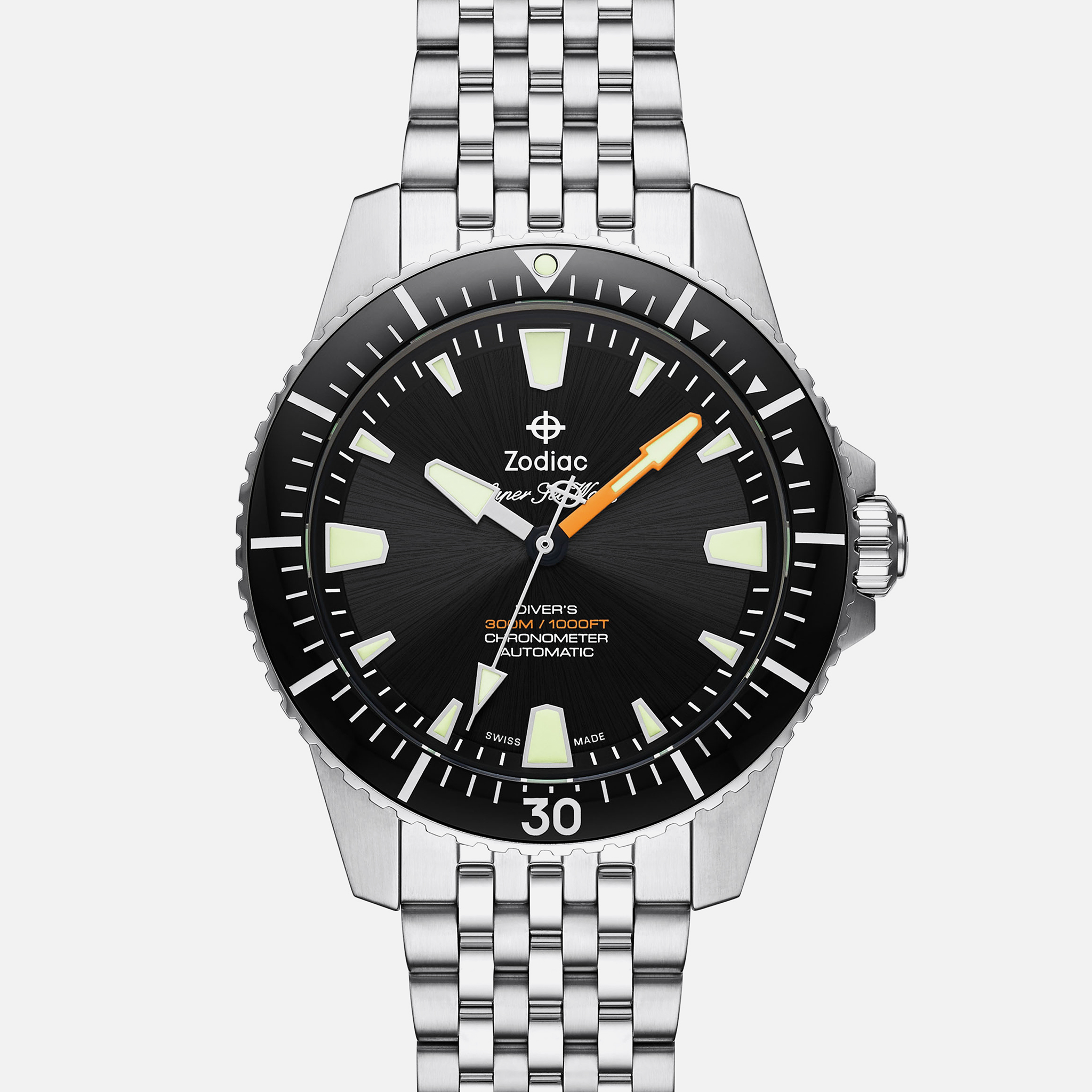 ZodiacSuper Sea Wolf Pro-Diver Black Bezel ZO3552