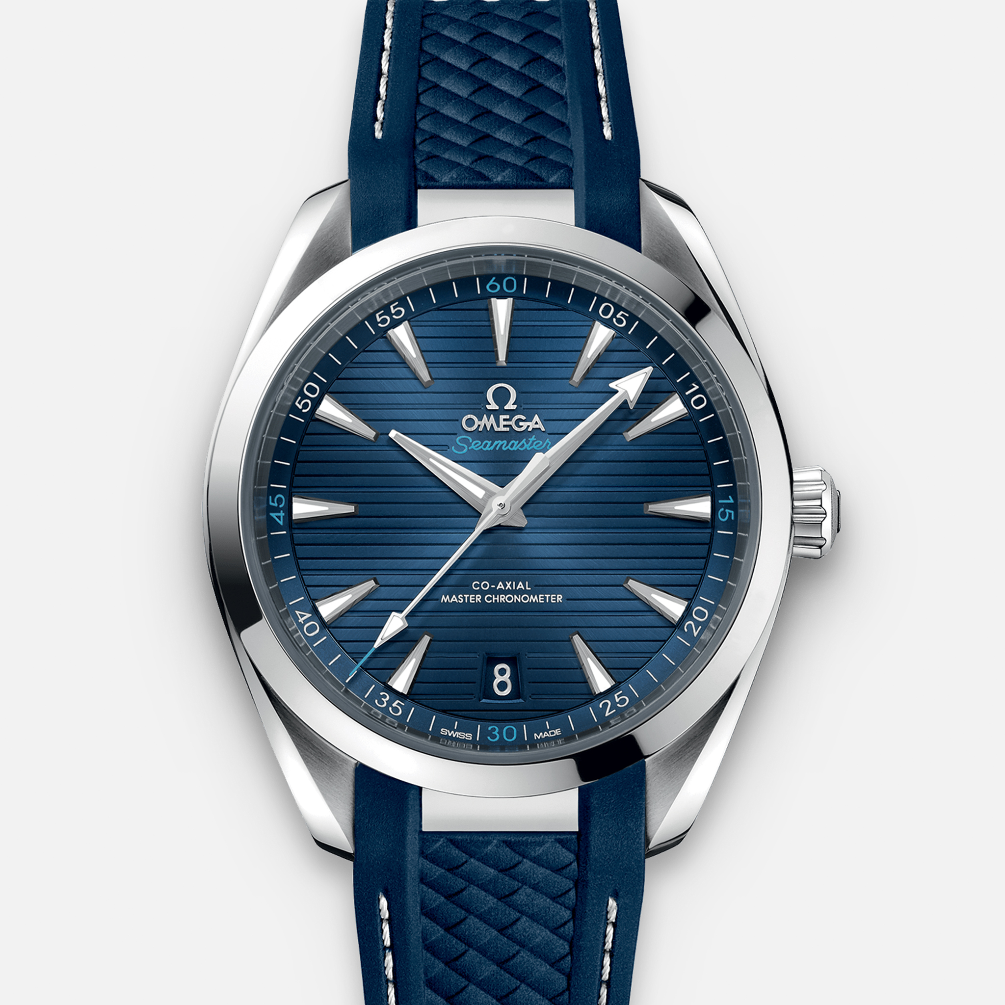 OMEGASeamaster Aqua Terra 150M Co-Axial Master Chronometer 41mm Blue Dial On Rubber Strap