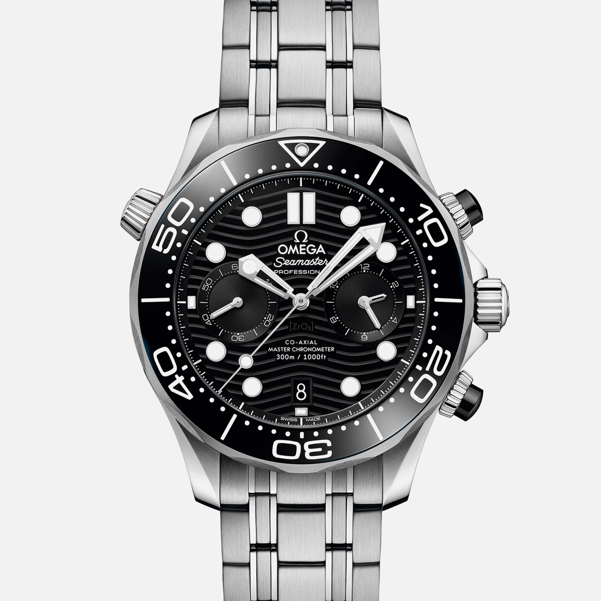 OMEGASeamaster Diver 300M Co-Axial Master Chronometer Chronograph 44mm Black Dial On Bracelet