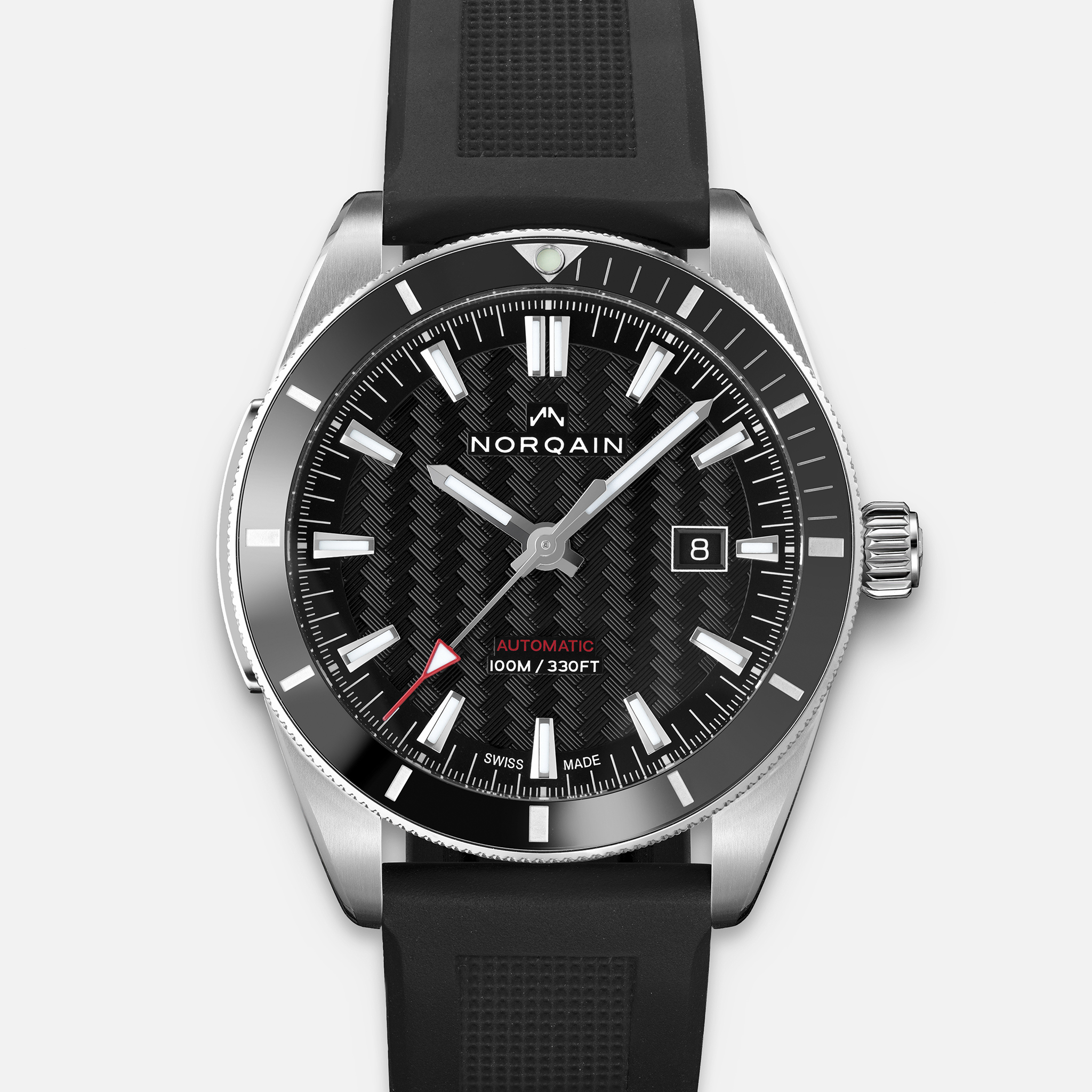 NORQAINAdventure Sport Automatic Black Dial On Rubber Strap