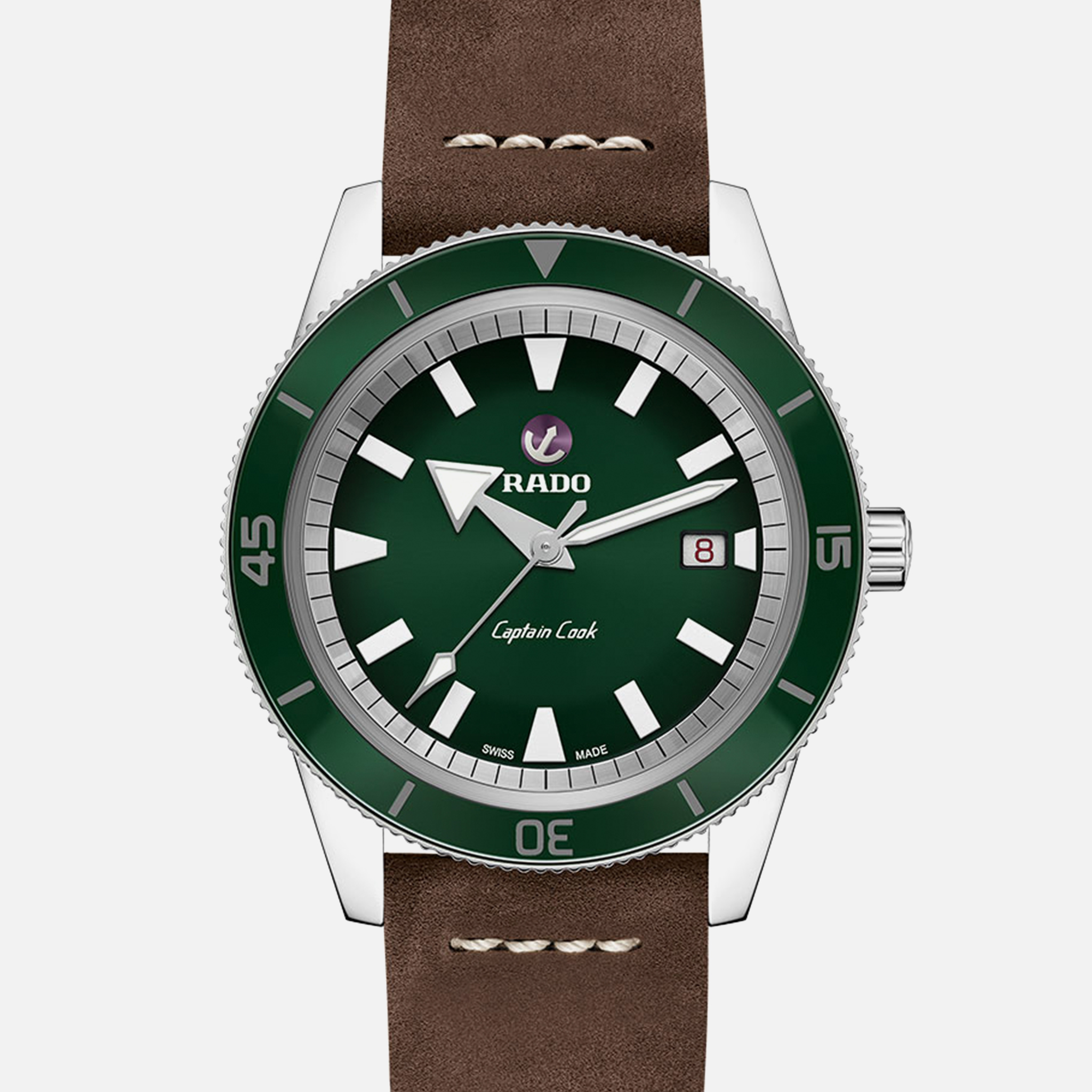 RadoCaptain Cook Automatic 42mm Green Dial On Leather Strap