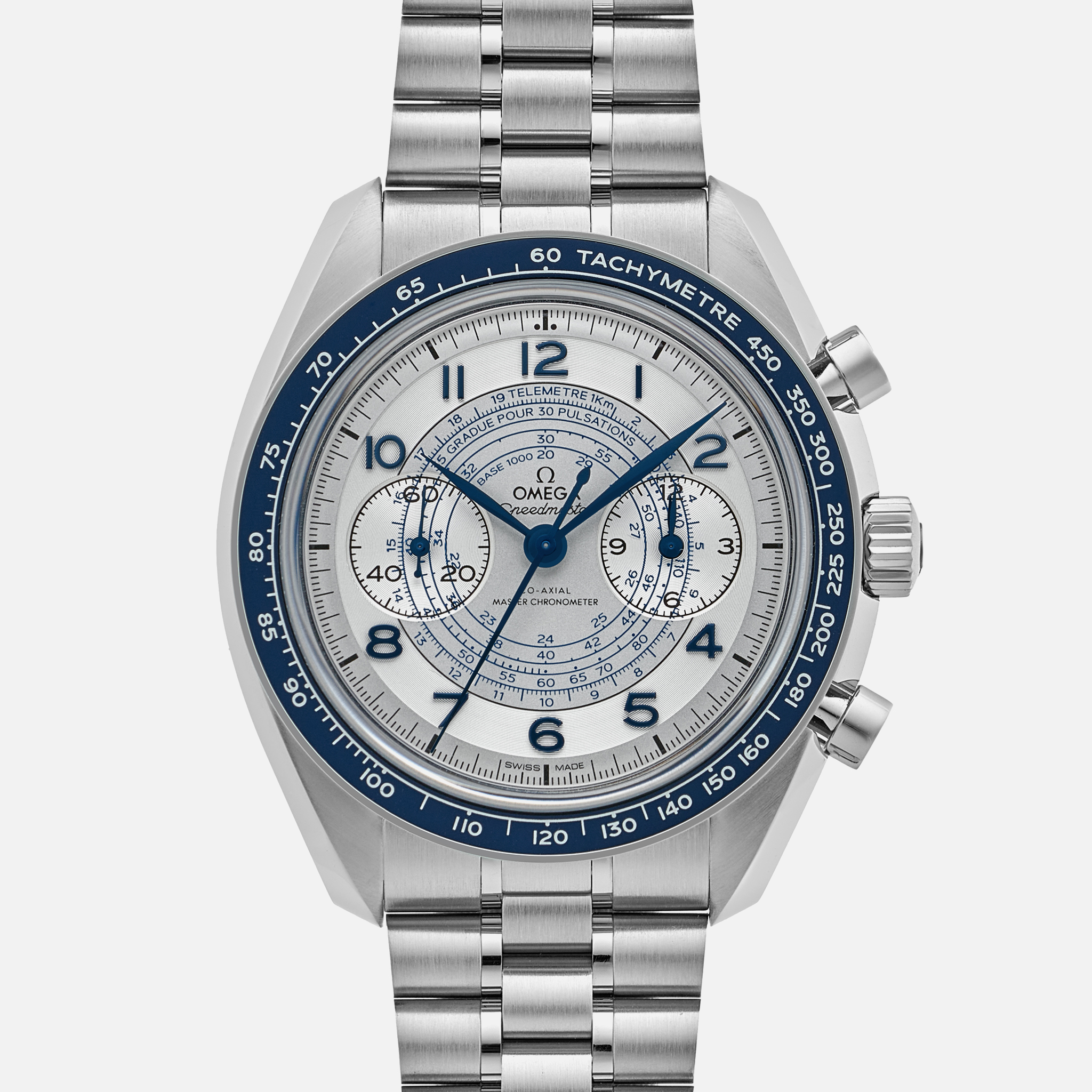 OMEGASpeedmaster Chronoscope Co-Axial Master Chronometer Chronograph 43mm With Blue Accents On Bracelet