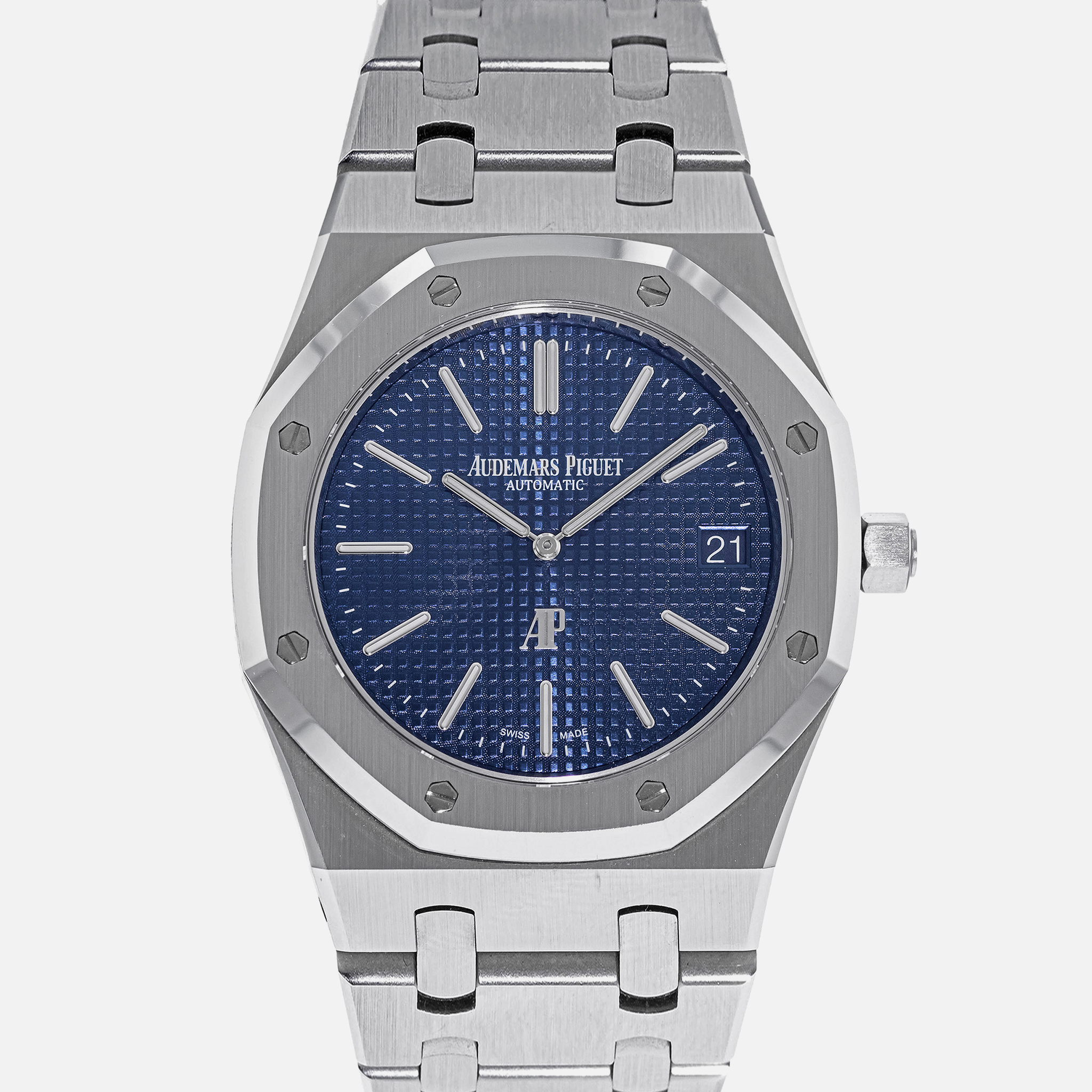 Audemars PiguetRoyal Oak 'Jumbo' Extra Thin Ref. 15202ST Blue Dial In Stainless Steel