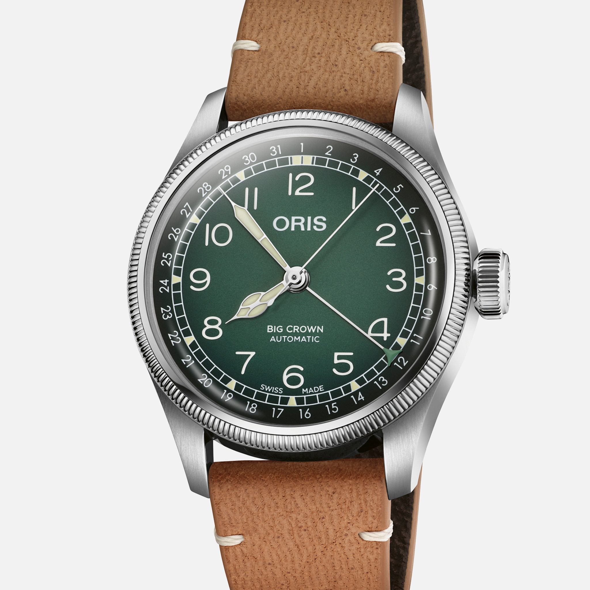 OrisBig Crown x Cervo Volante Pointer Date Green Dial