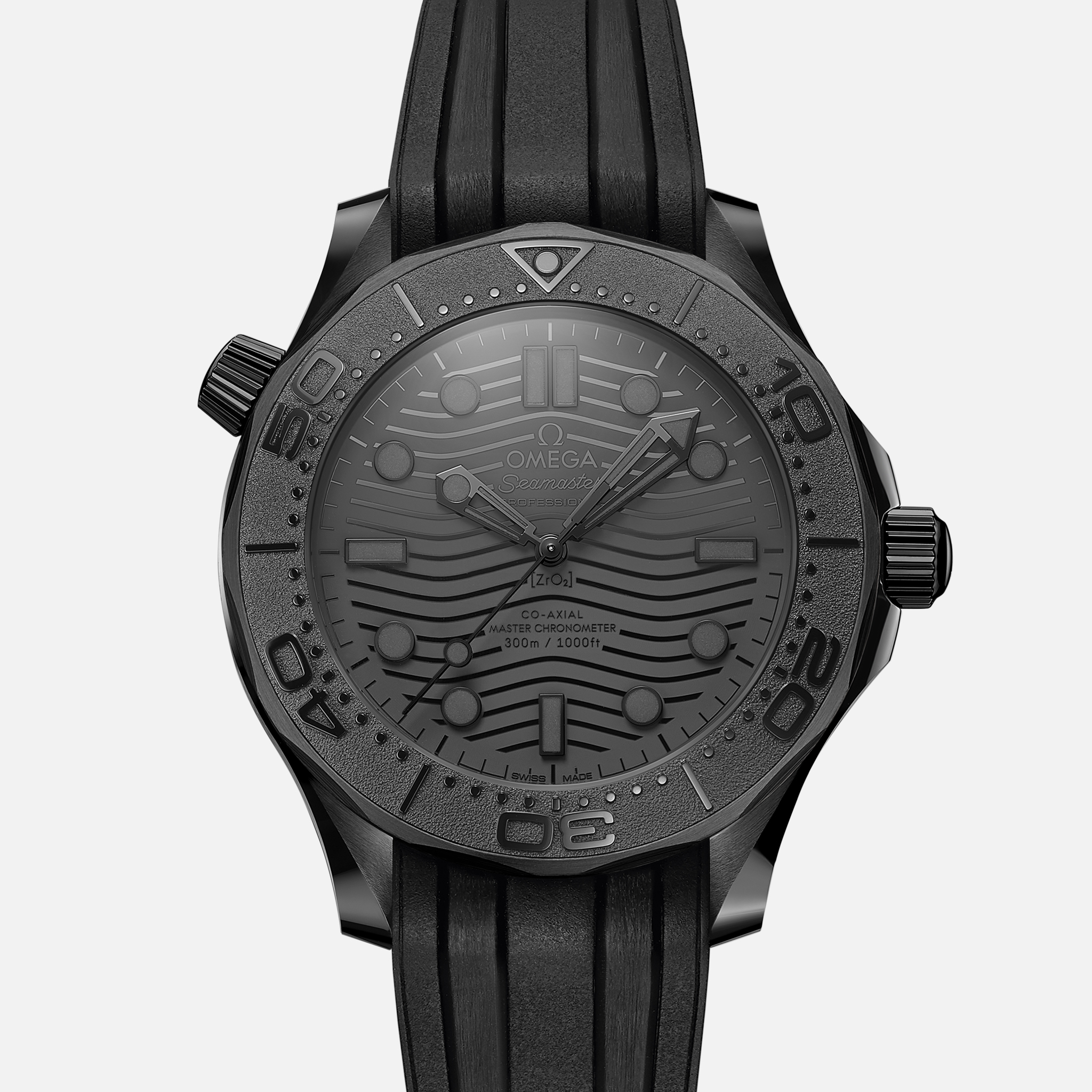 OMEGASeamaster Diver 300M Co-Axial Master Chronometer 43.5mm Black Black On Rubber Strap