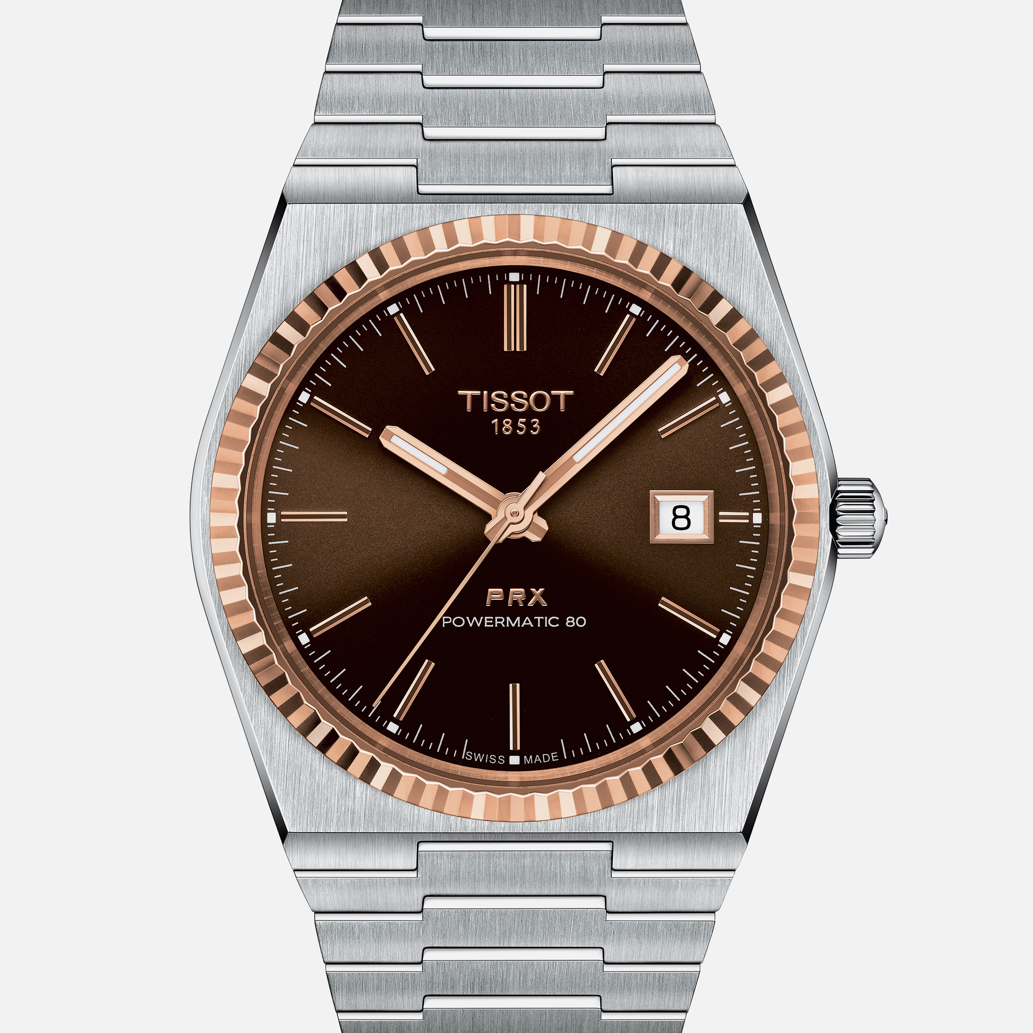 TissotPRX40205 POWER MATIC 80 18k Gold Brown Dial