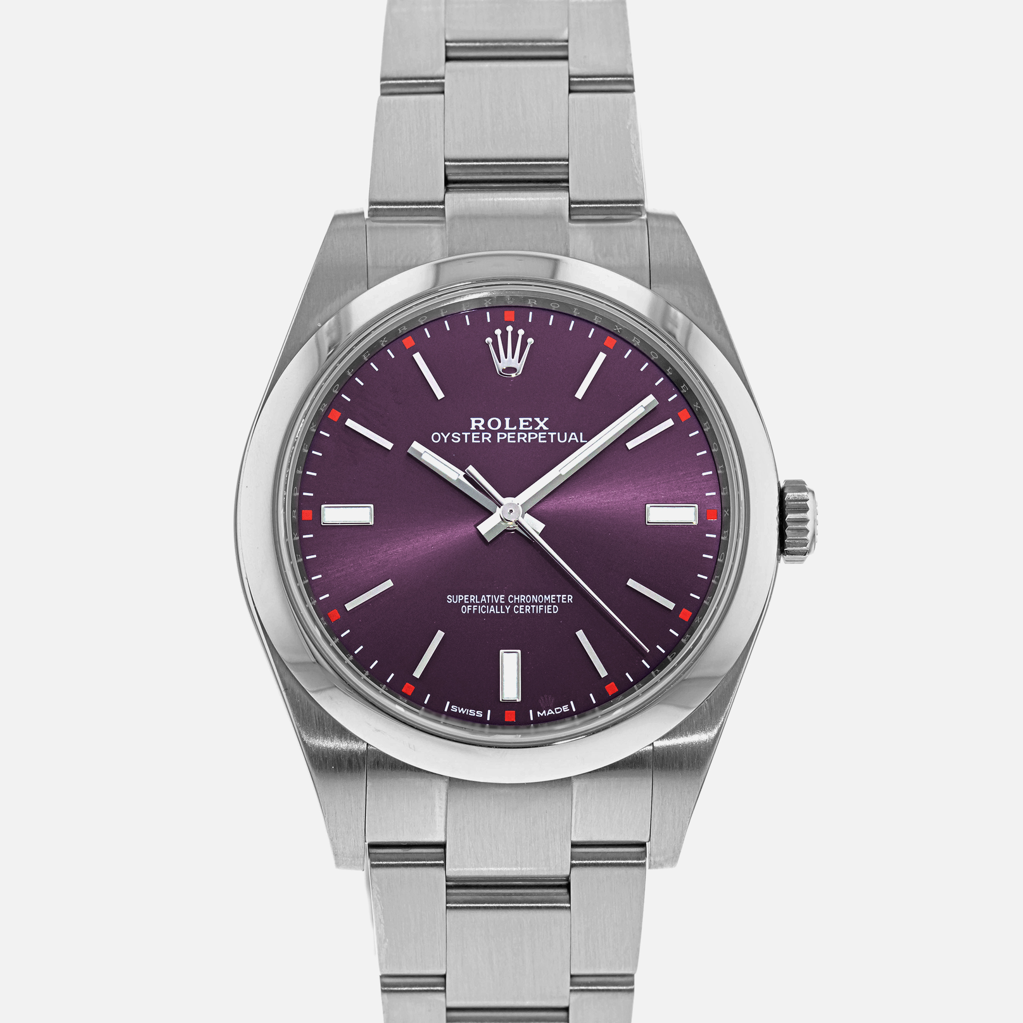 RolexOyster Perpetual 39 With 'Red Grape' Dial Ref. 114300