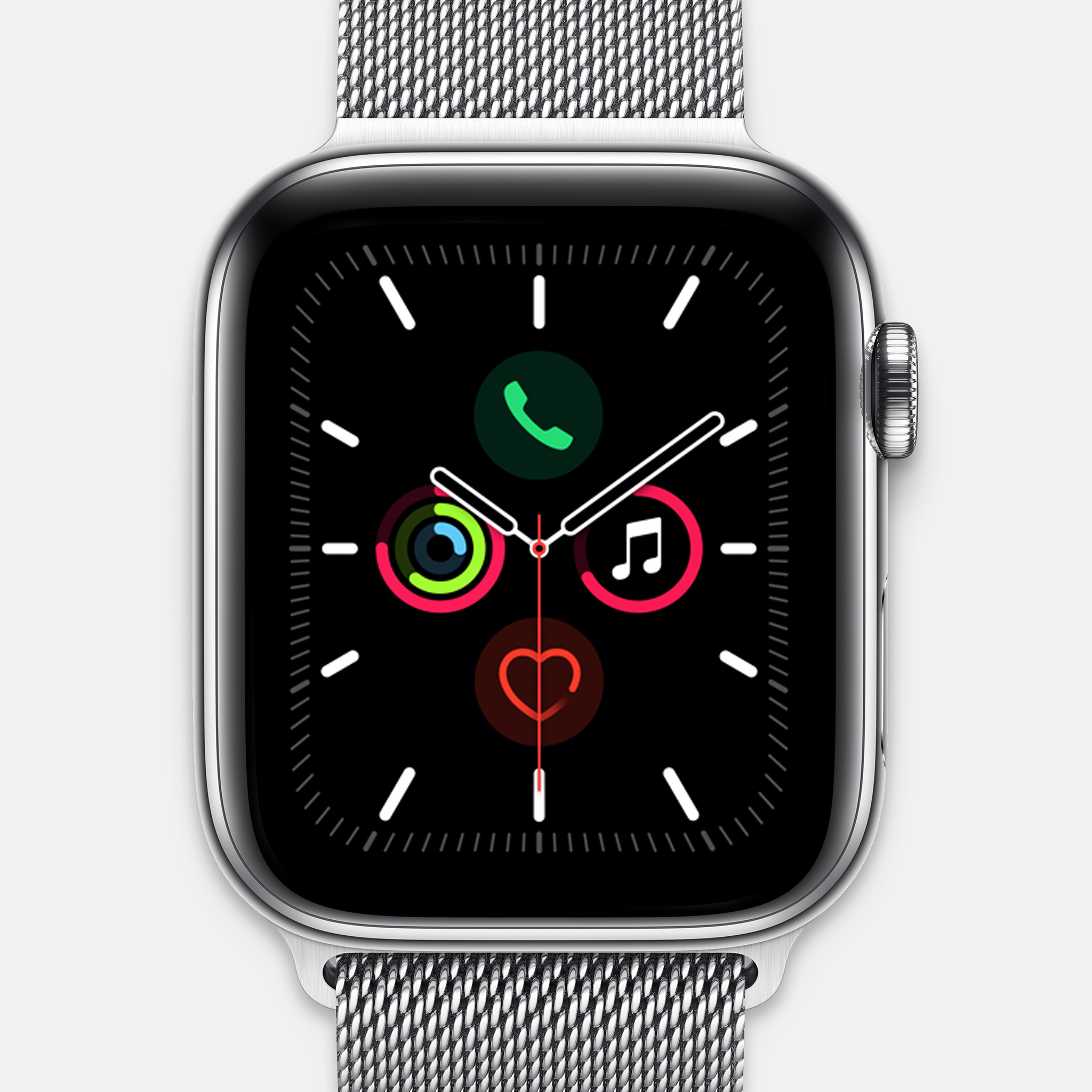 44mm stainless steel case with milanese loop