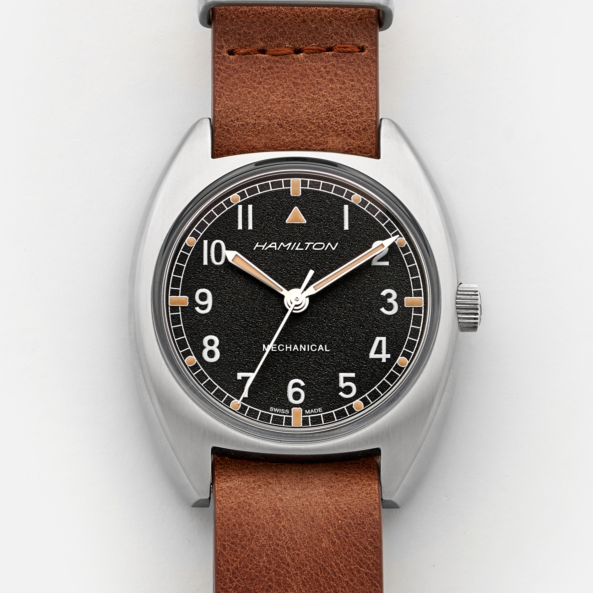 HamiltonKhaki Pilot Pioneer Mechanical On Leather Strap