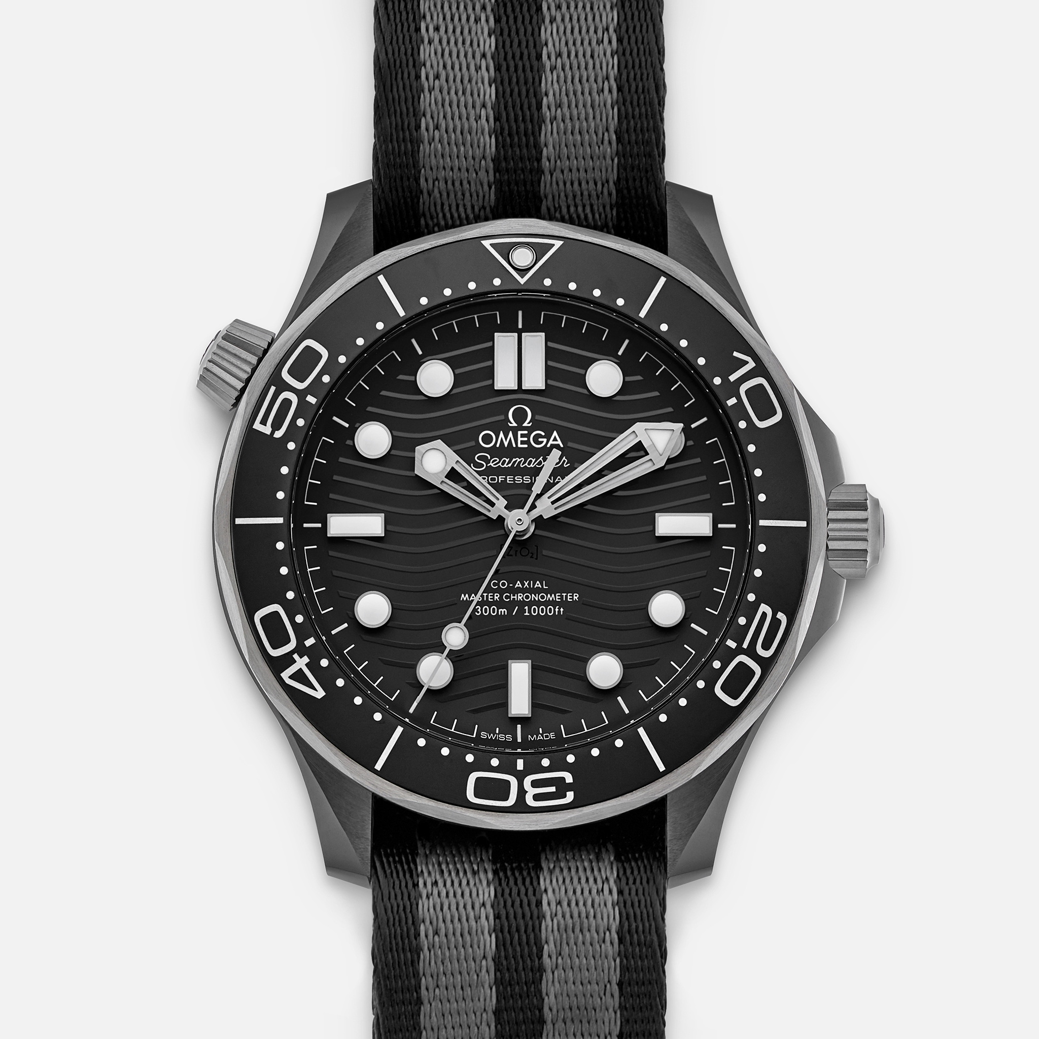 OMEGASeamaster Diver 300M Co-Axial Master Chronometer 43.5mm Black Ceramic On NATO Strap