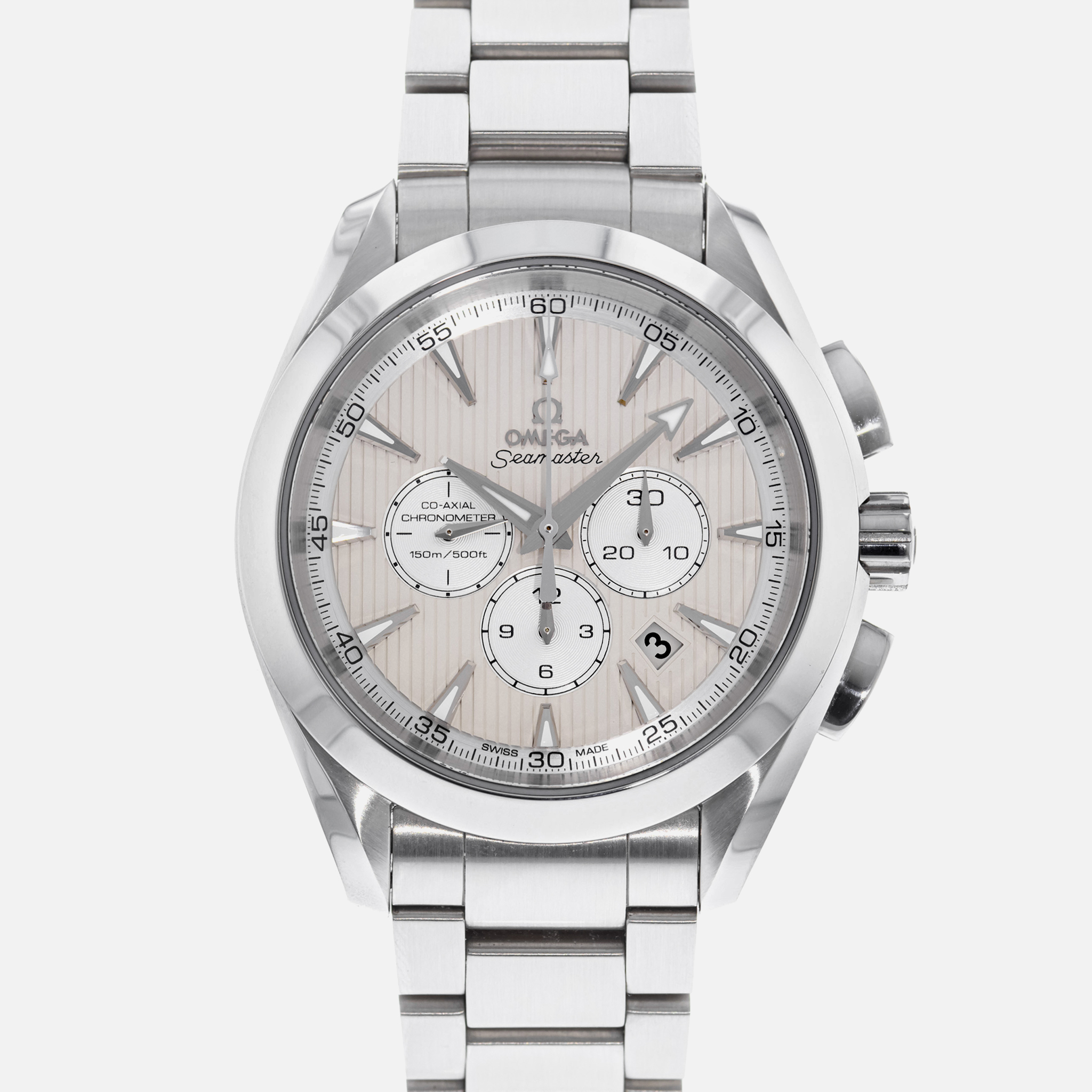 OMEGASeamaster Aqua Terra 150M Co-Axial Chronometer Chronograph 44mm Silver Dial On Bracelet