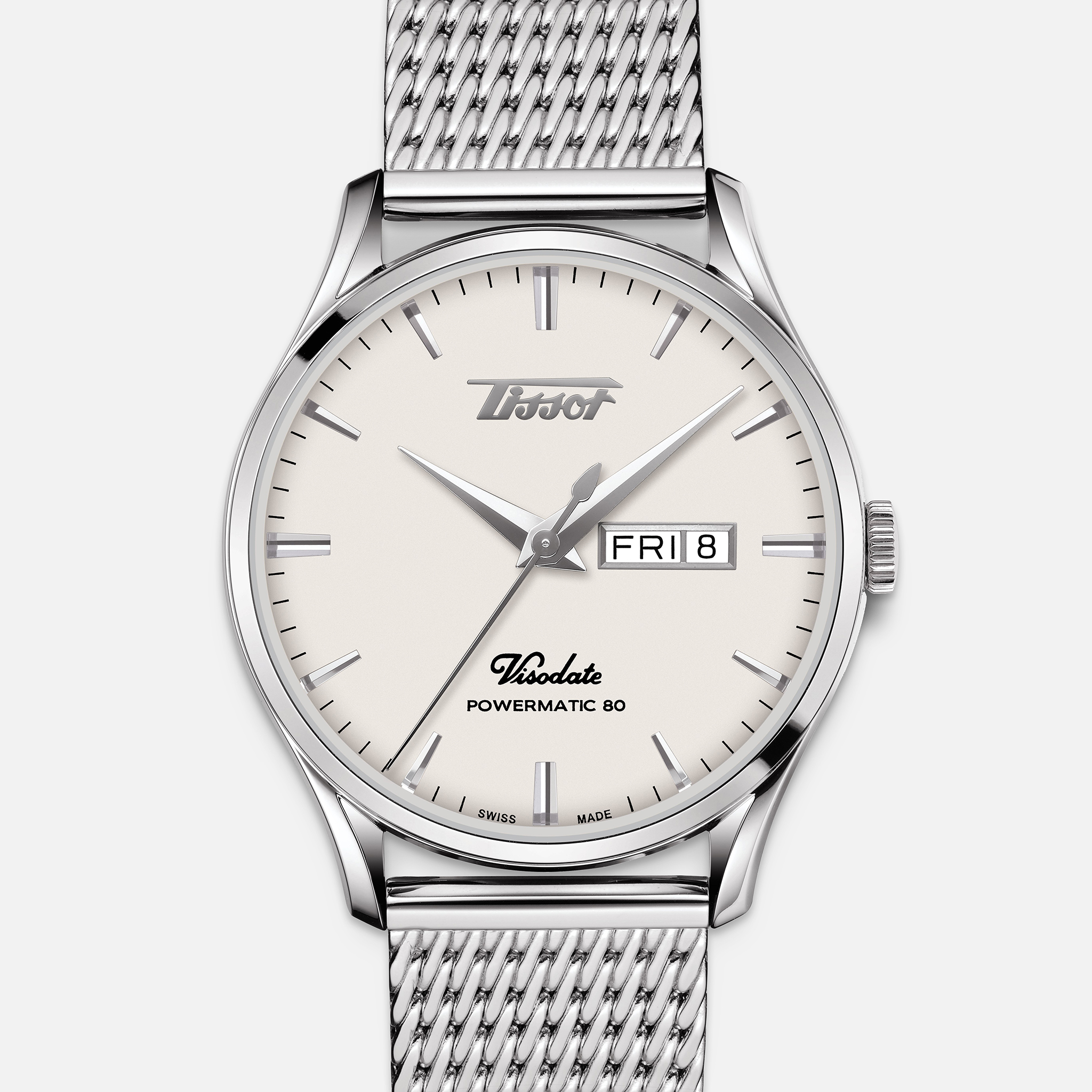 TissotHeritage Visodate Automatic With White Dial On Bracelet