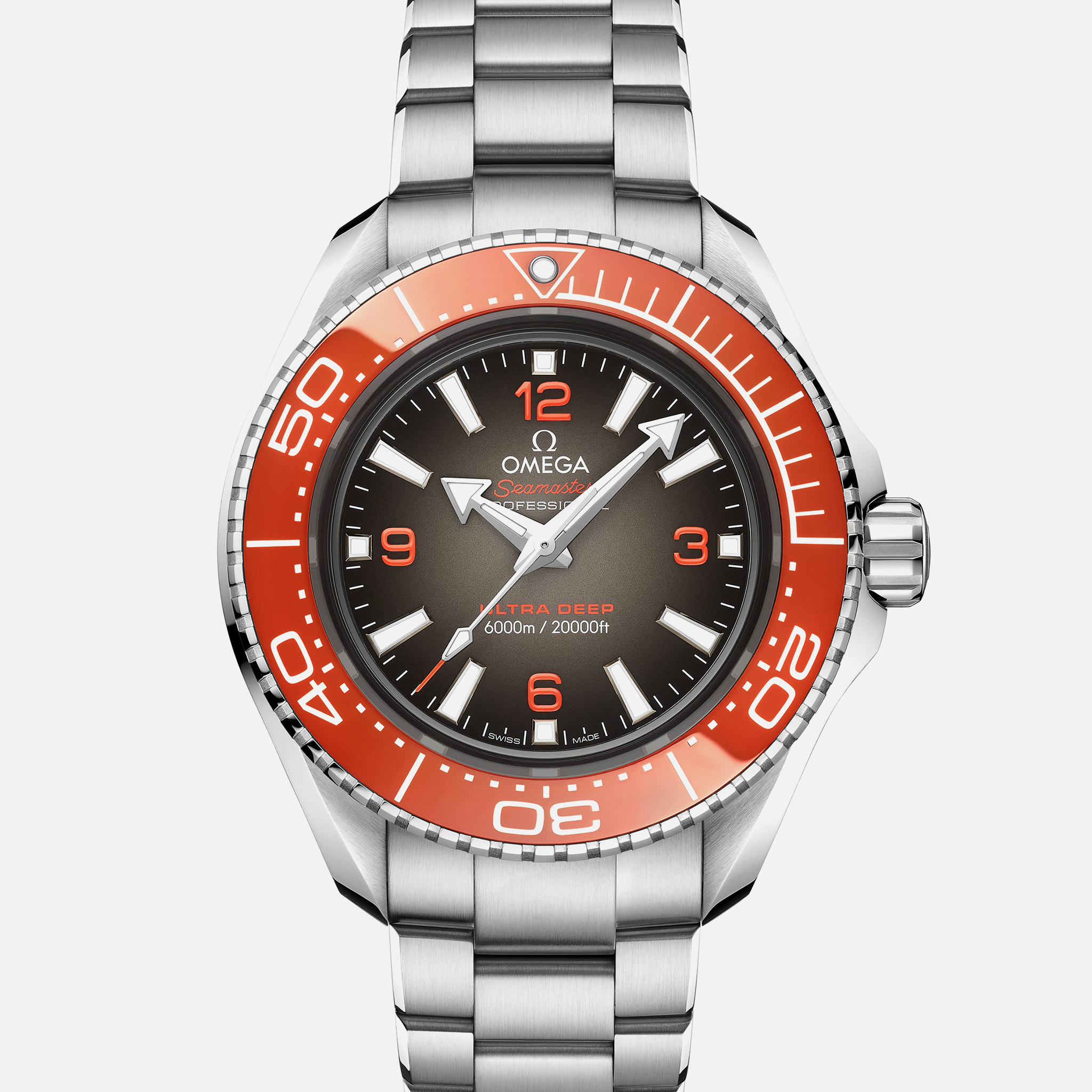 OMEGASeamaster Planet Ocean Ultra Deep Professional 6000M Co-Axial Master Chronometer 45.5mm Orange Dial On Bracelet