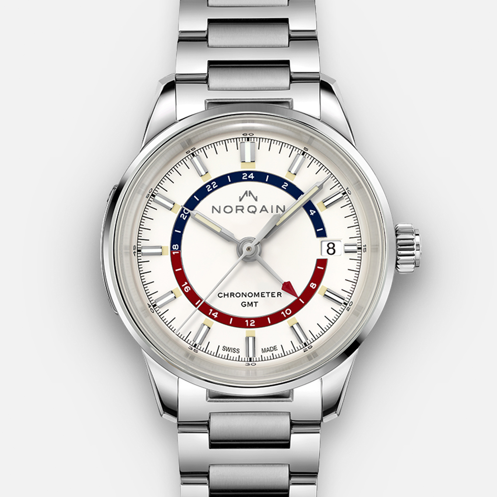 NORQAINFreedom 60 GMT Opaline Dial On Bracelet