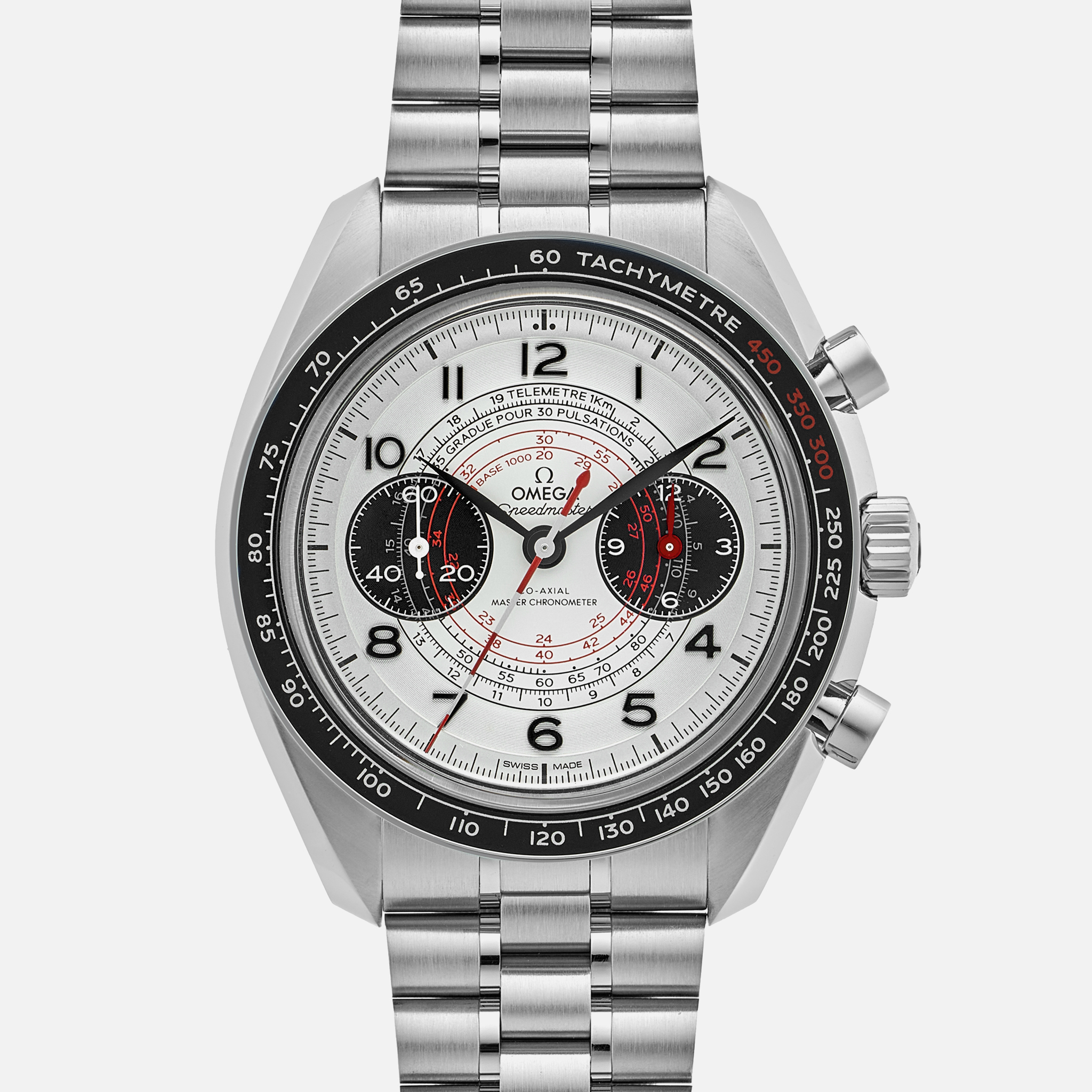 OMEGASpeedmaster Chronoscope Co-Axial Master Chronometer Chronograph 43mm With Red Accents On Bracelet