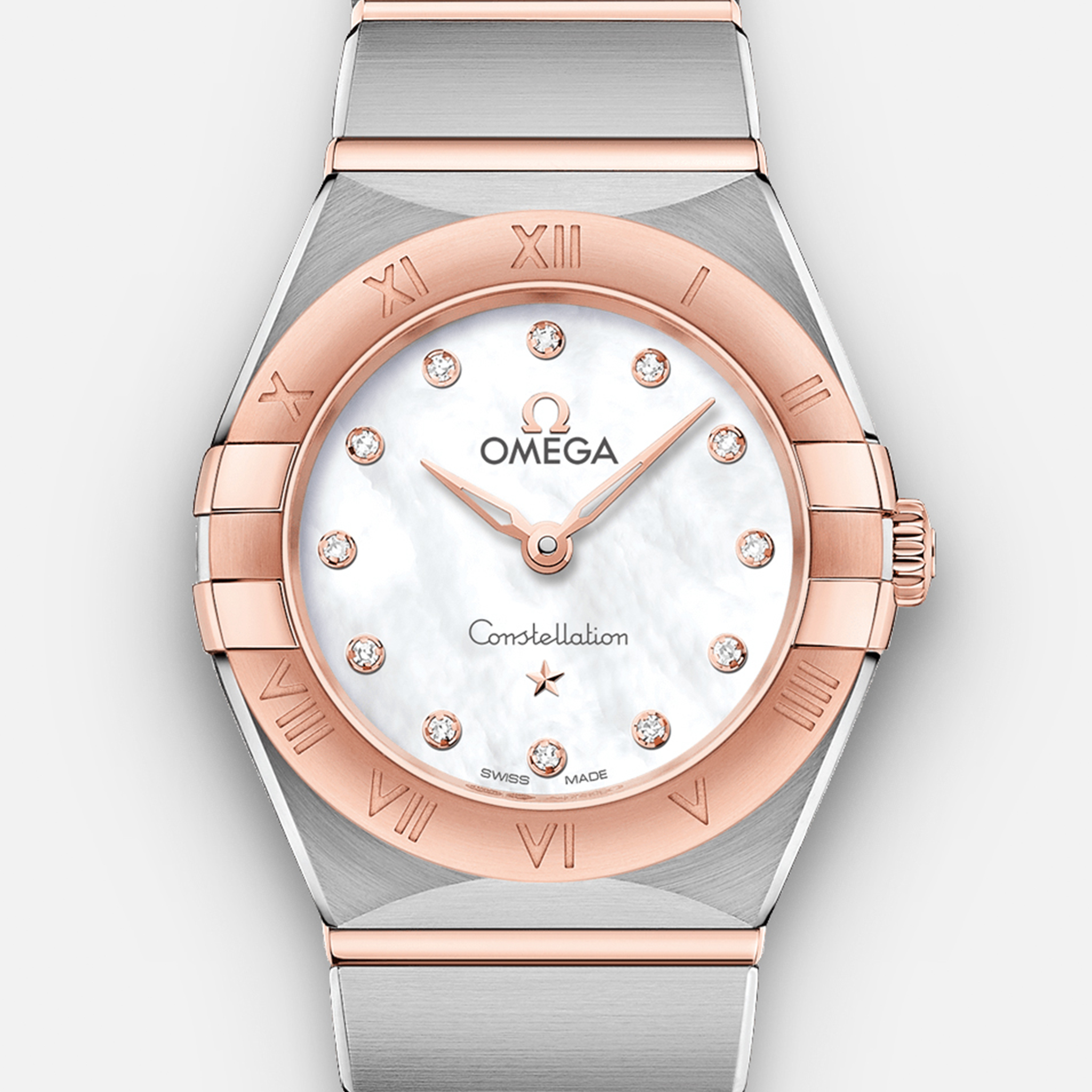 OMEGAConstellation Quartz 25mm Sedna Gold Two-Tone With Mother-Of-Pearl Dial And Diamonds