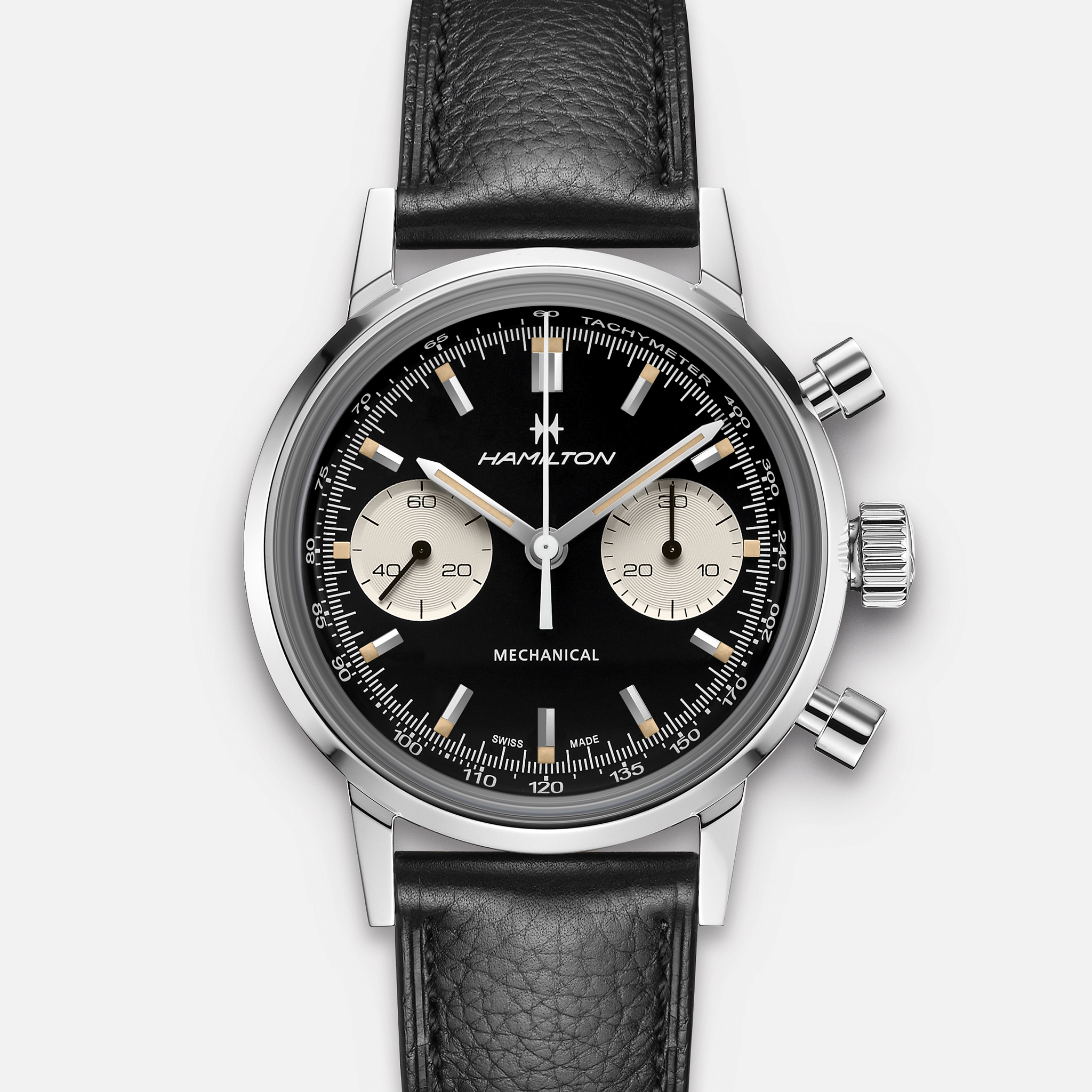 HamiltonIntra-Matic Chronograph H Black Dial On Strap