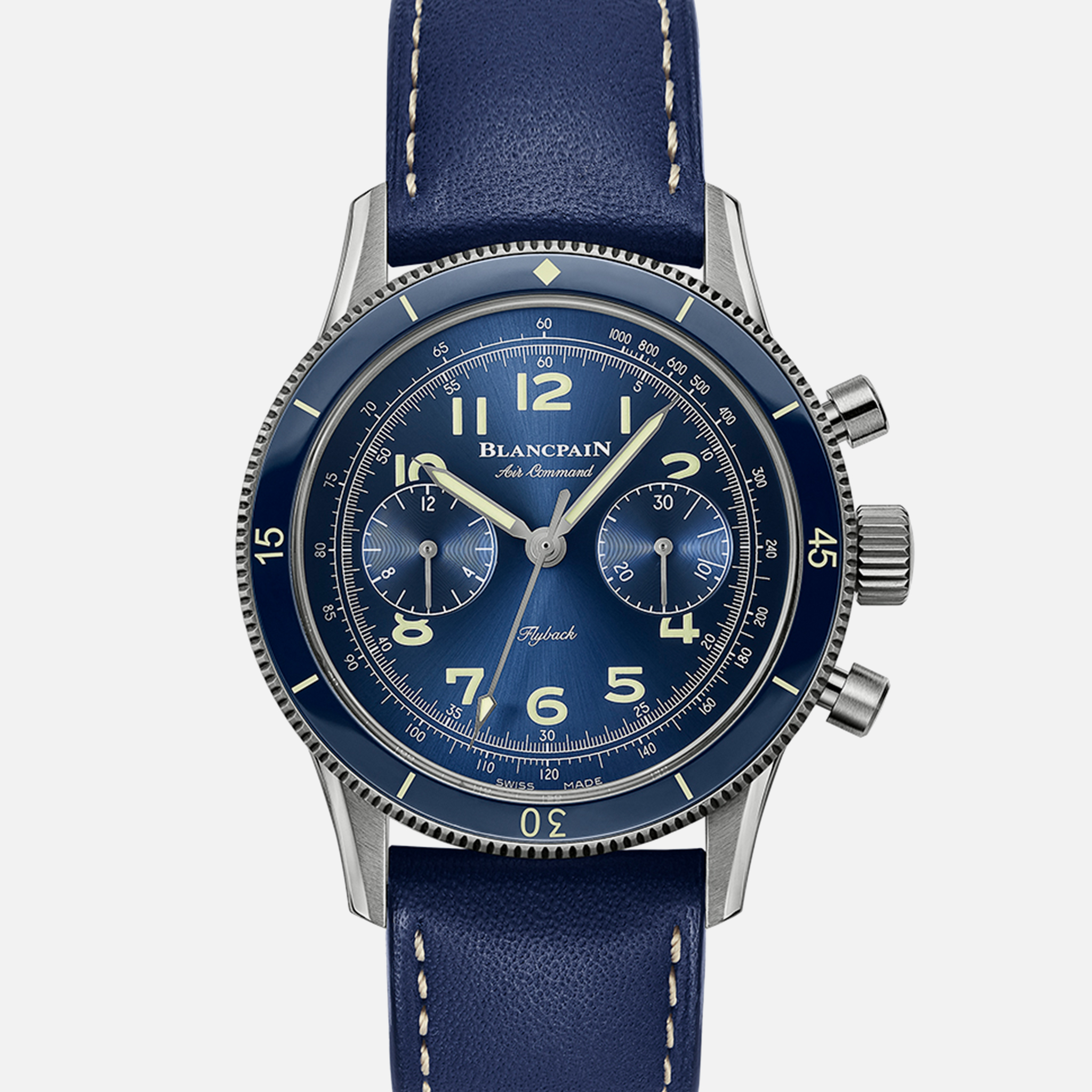 BlancpainAir Command Flyback Chronograph 42.5mm Blue Dial In Titanium