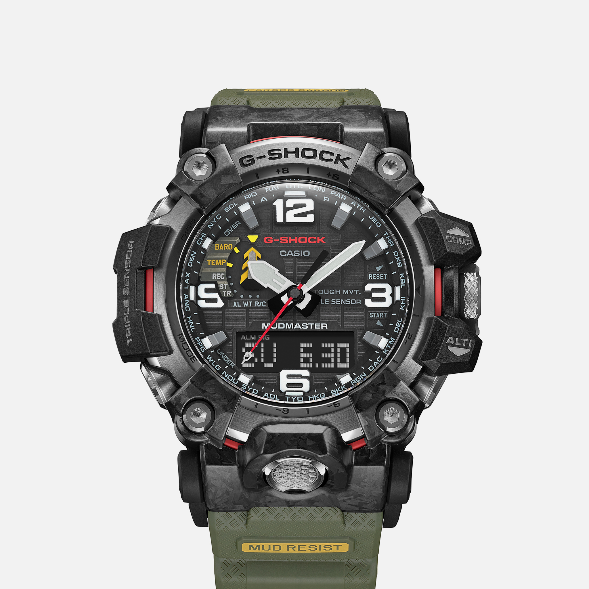 G-SHOCKGWG2000-1A3 Mudmaster With Silver And Green Accents