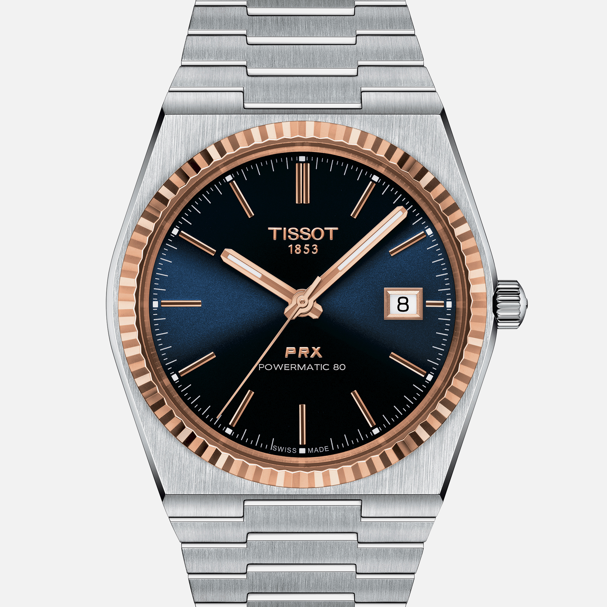 TissotPRX POWERMATIC 80 18k Gold Blue Dial