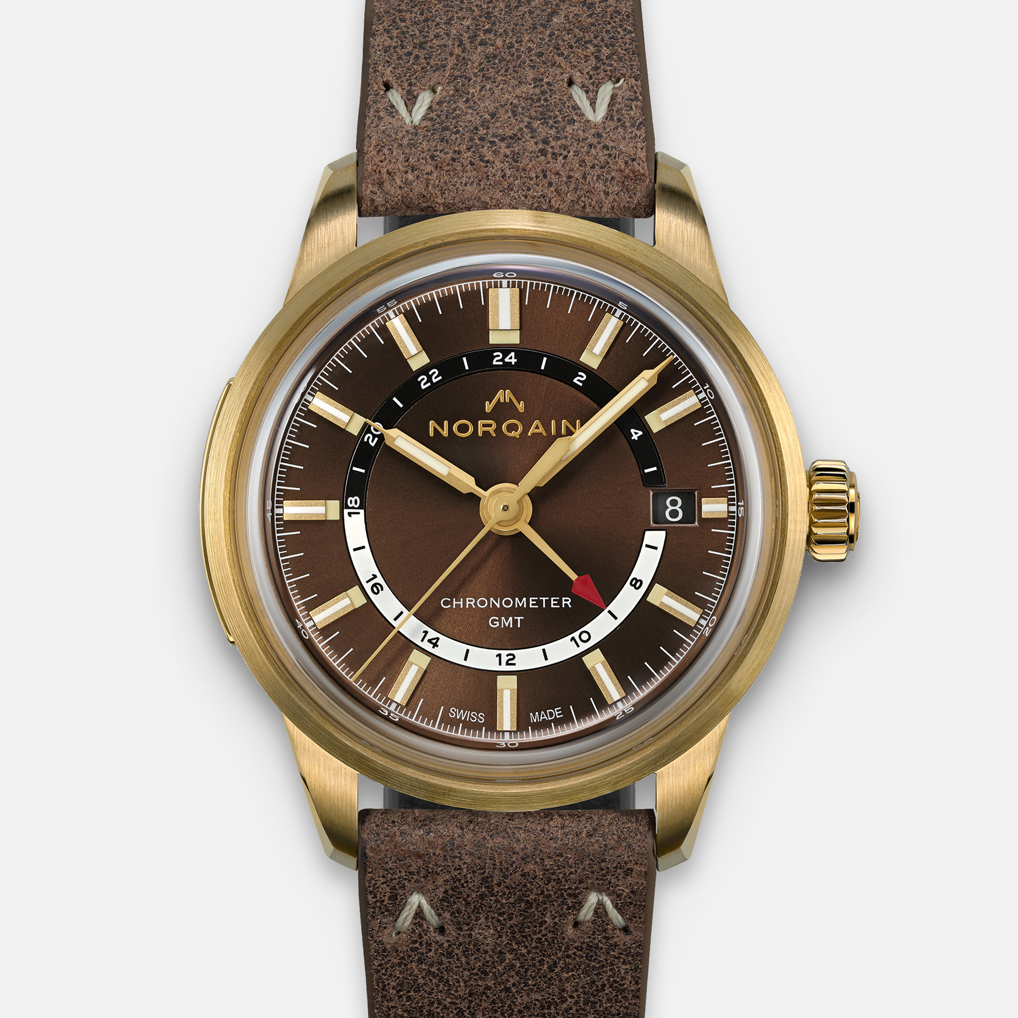 NORQAINFreedom 60 GMT Bronze On Leather Strap Limited Edition