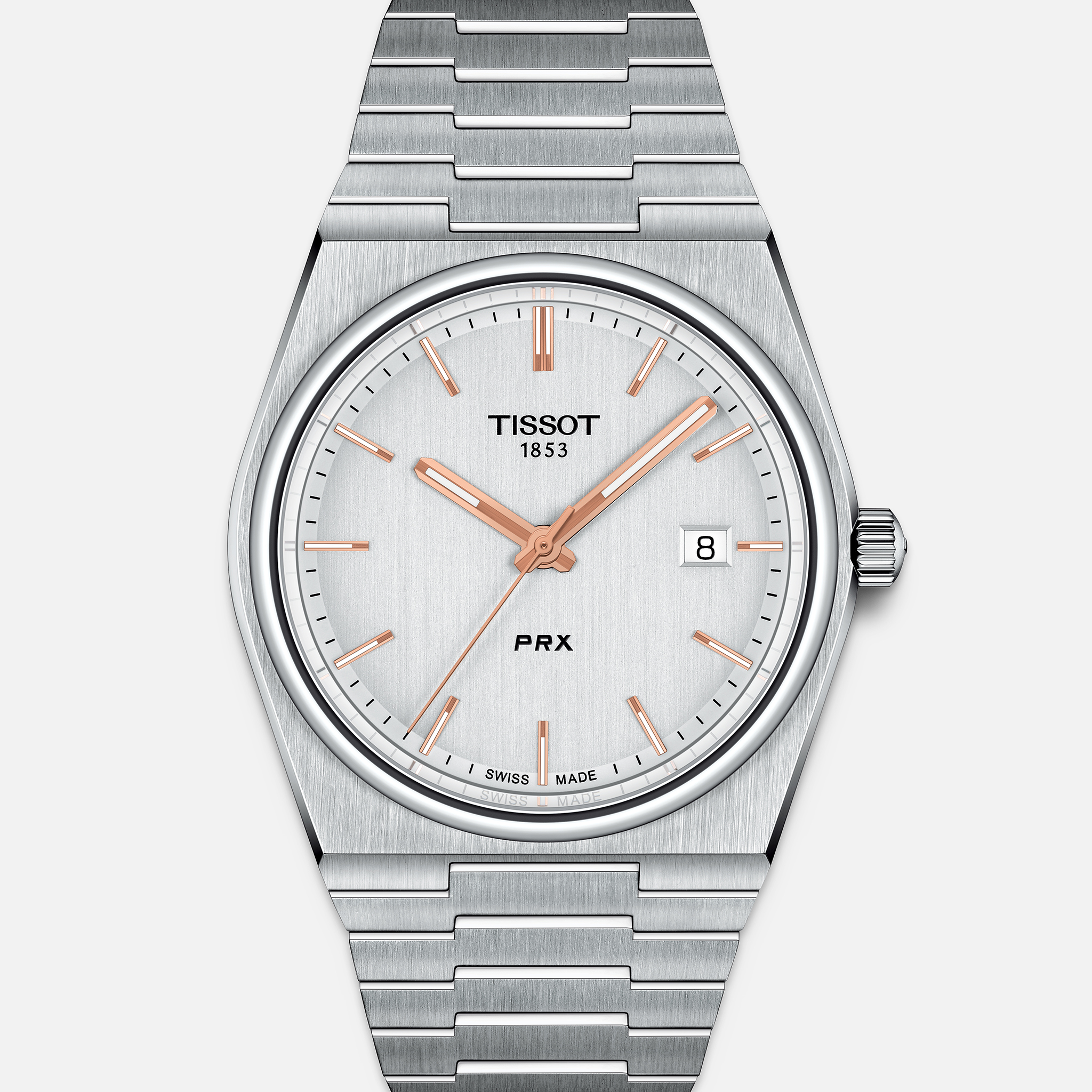 TissotPRX 40 205 Quartz Silver Dial With Gilt Accents