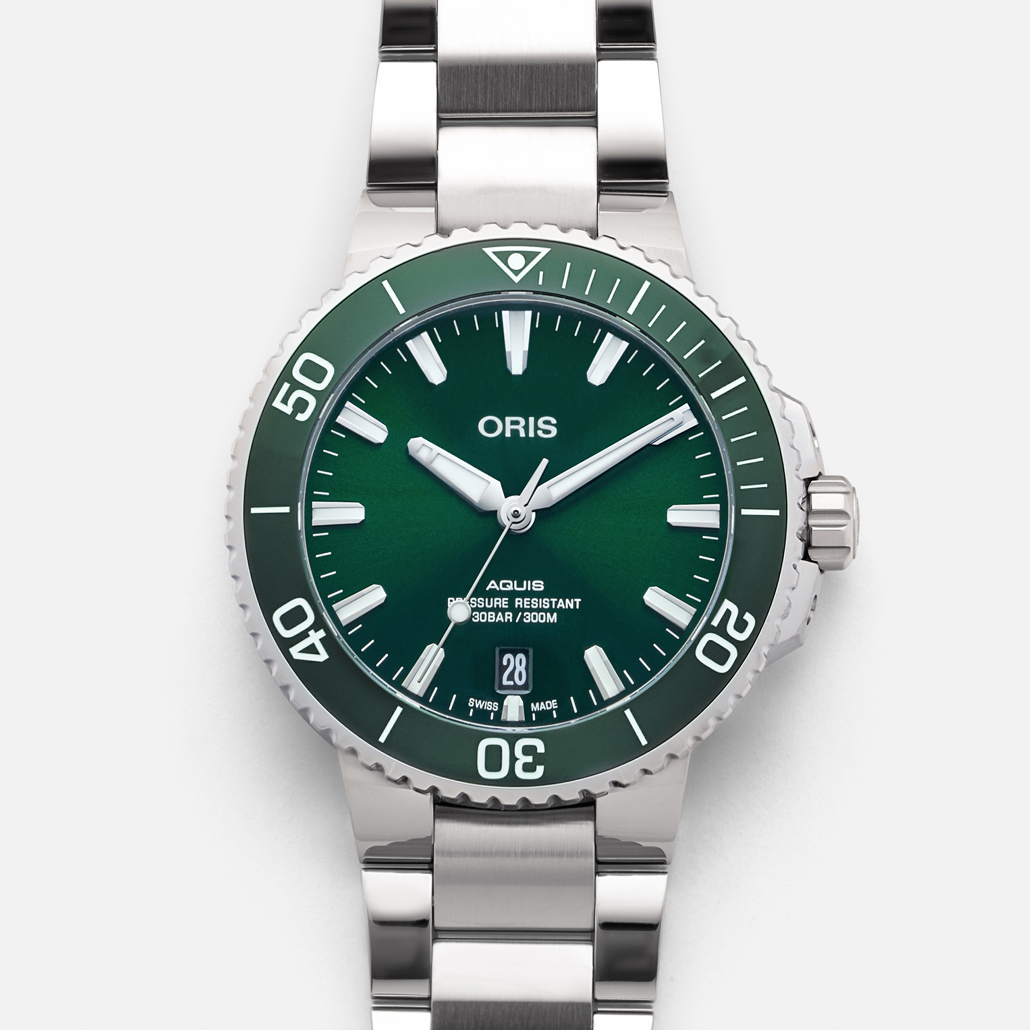 oris aquis green dial