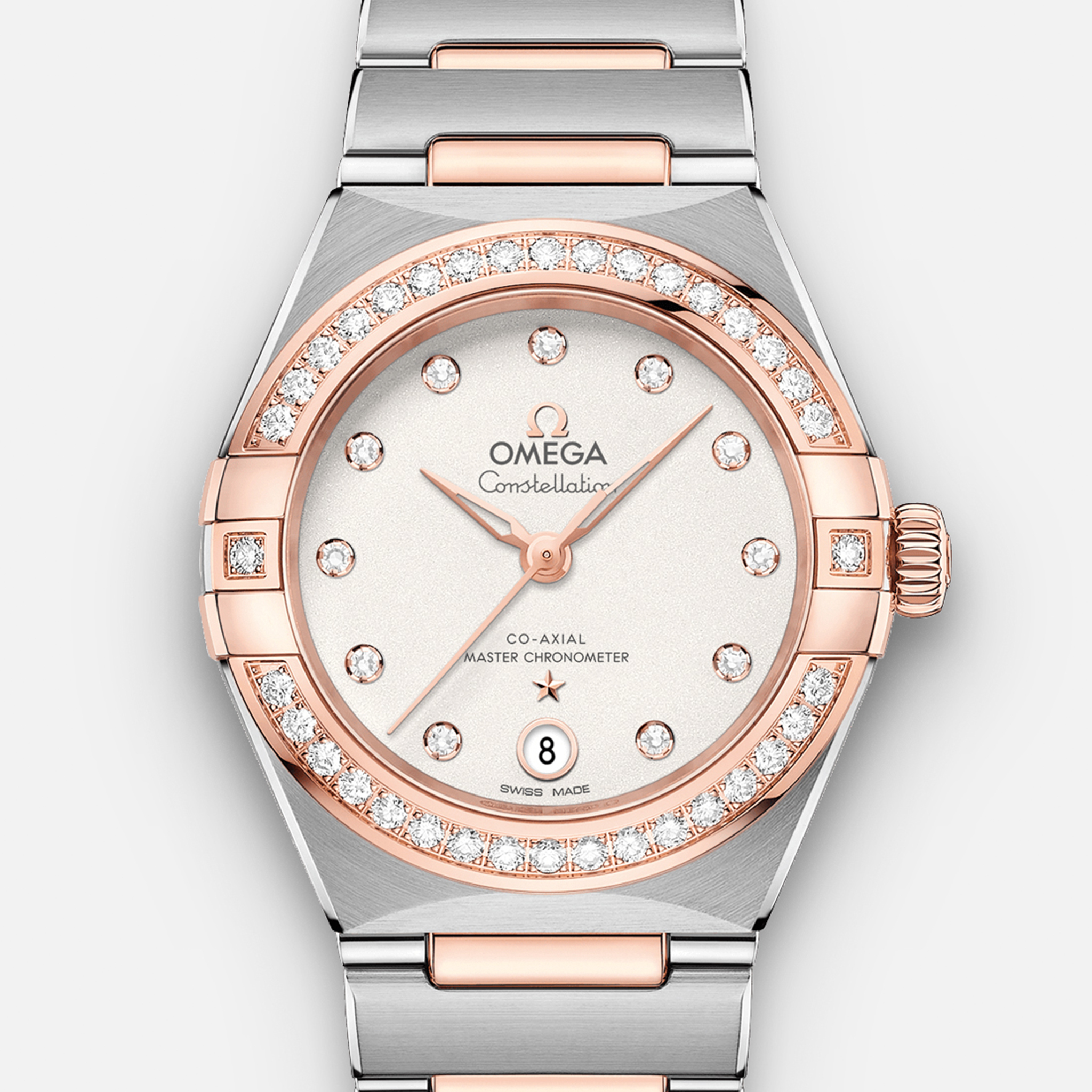 OMEGAConstellation Co-Axial Master Chronometer 29mm Sedna Gold Two-Tone With Diamond-Set Bezel