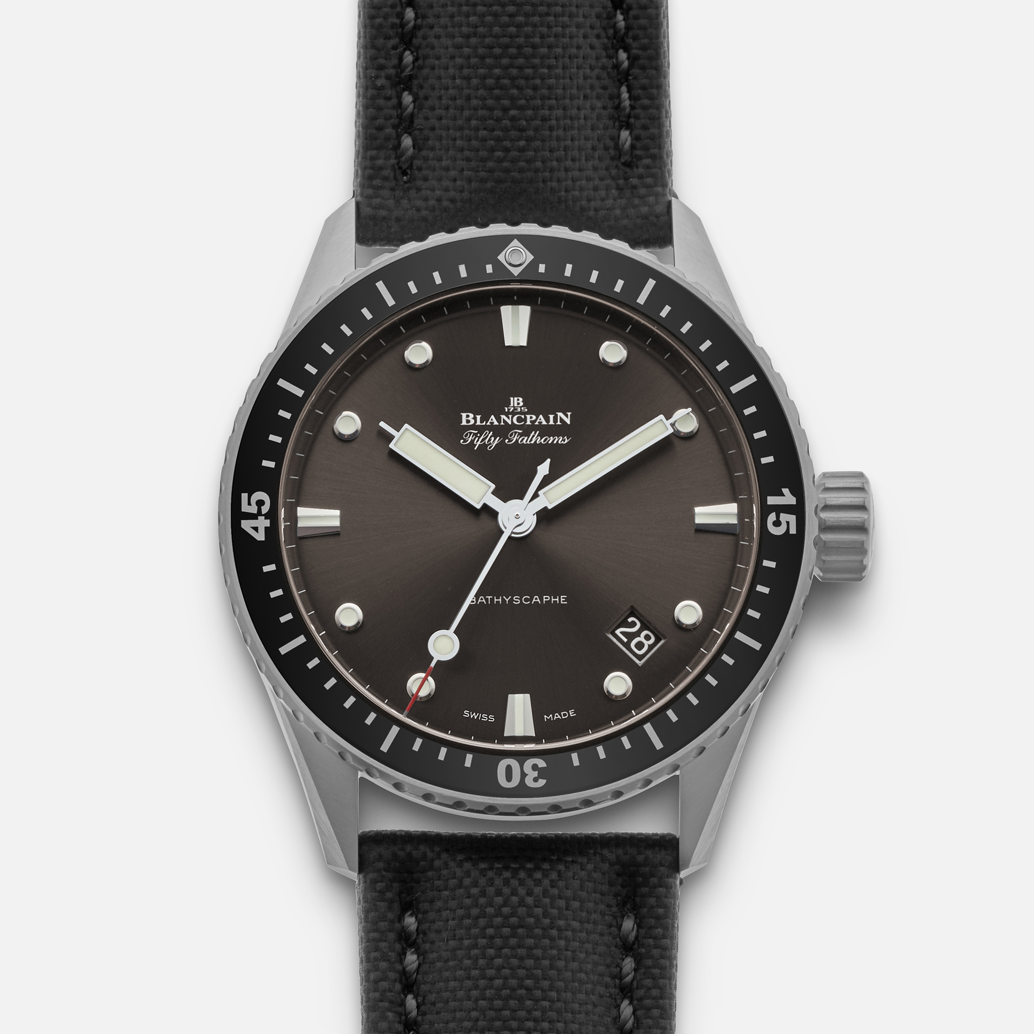 BlancpainFifty Fathoms Bathyscaphe 43mm Grey Dial In Steel