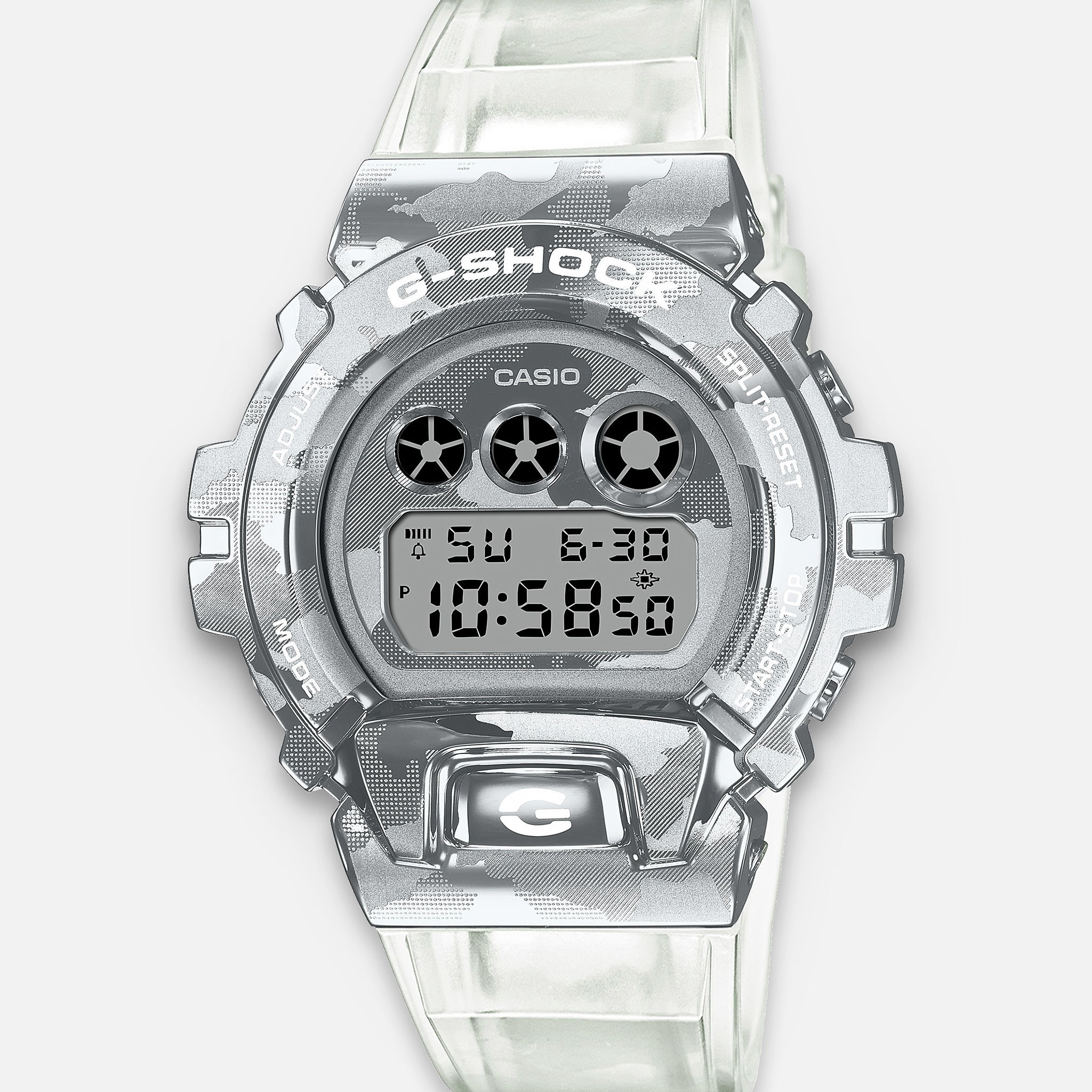 G-SHOCKGM6900SCM-1 Skeleton Camouflage With Stainless Steel Bezel