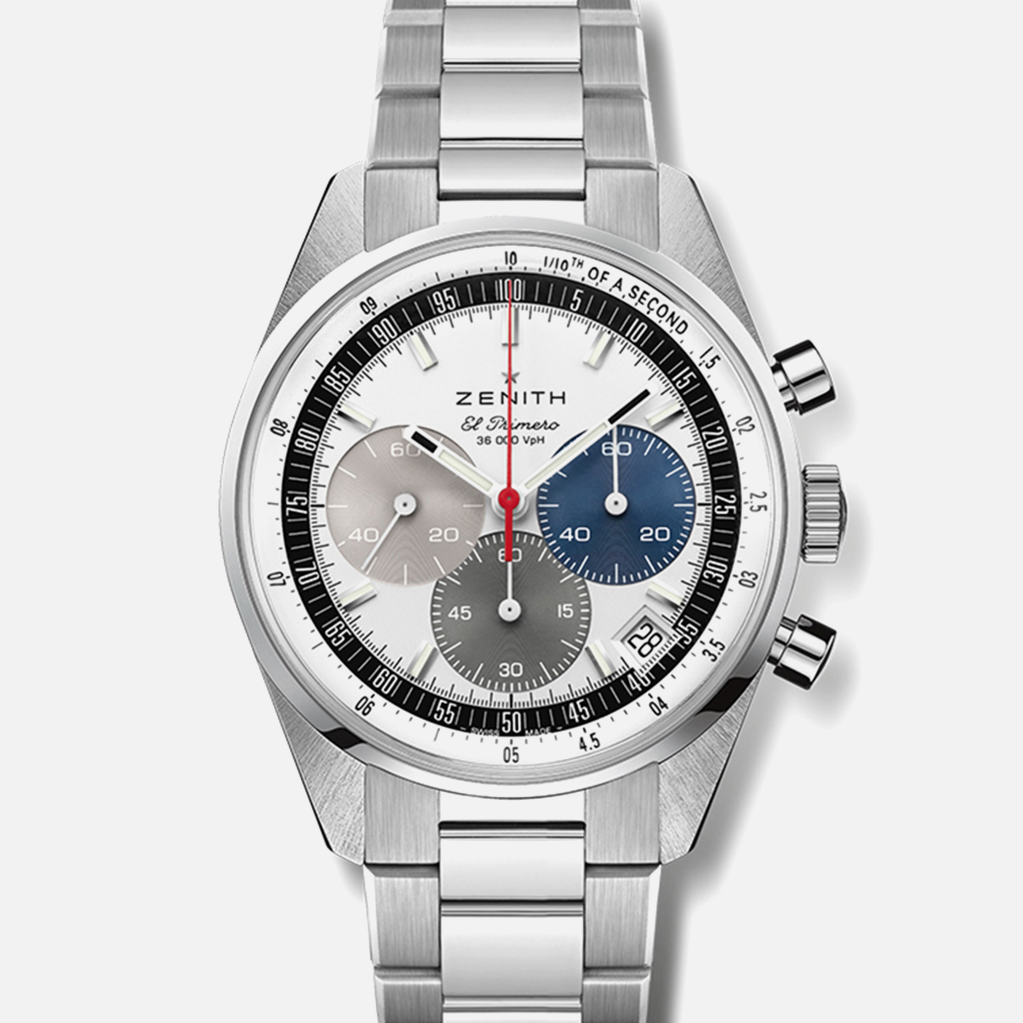 ZenithChronomaster Original Tri-Color White Dial On Bracelet