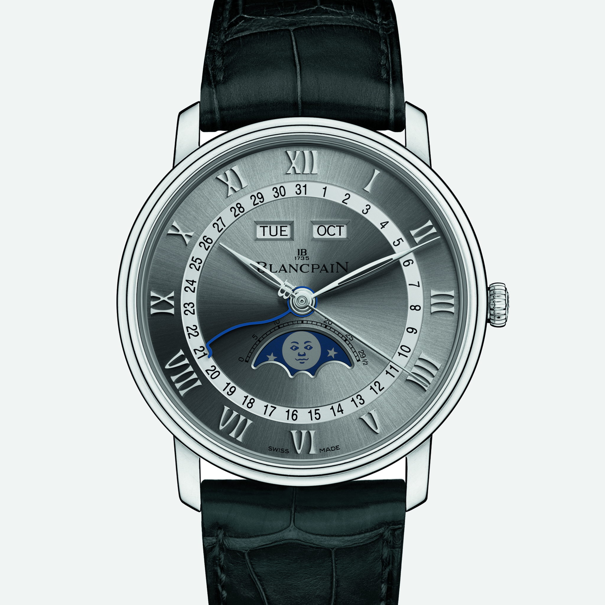 BlancpainVilleret Quantième Complet Steel With Sunburst Grey Dial