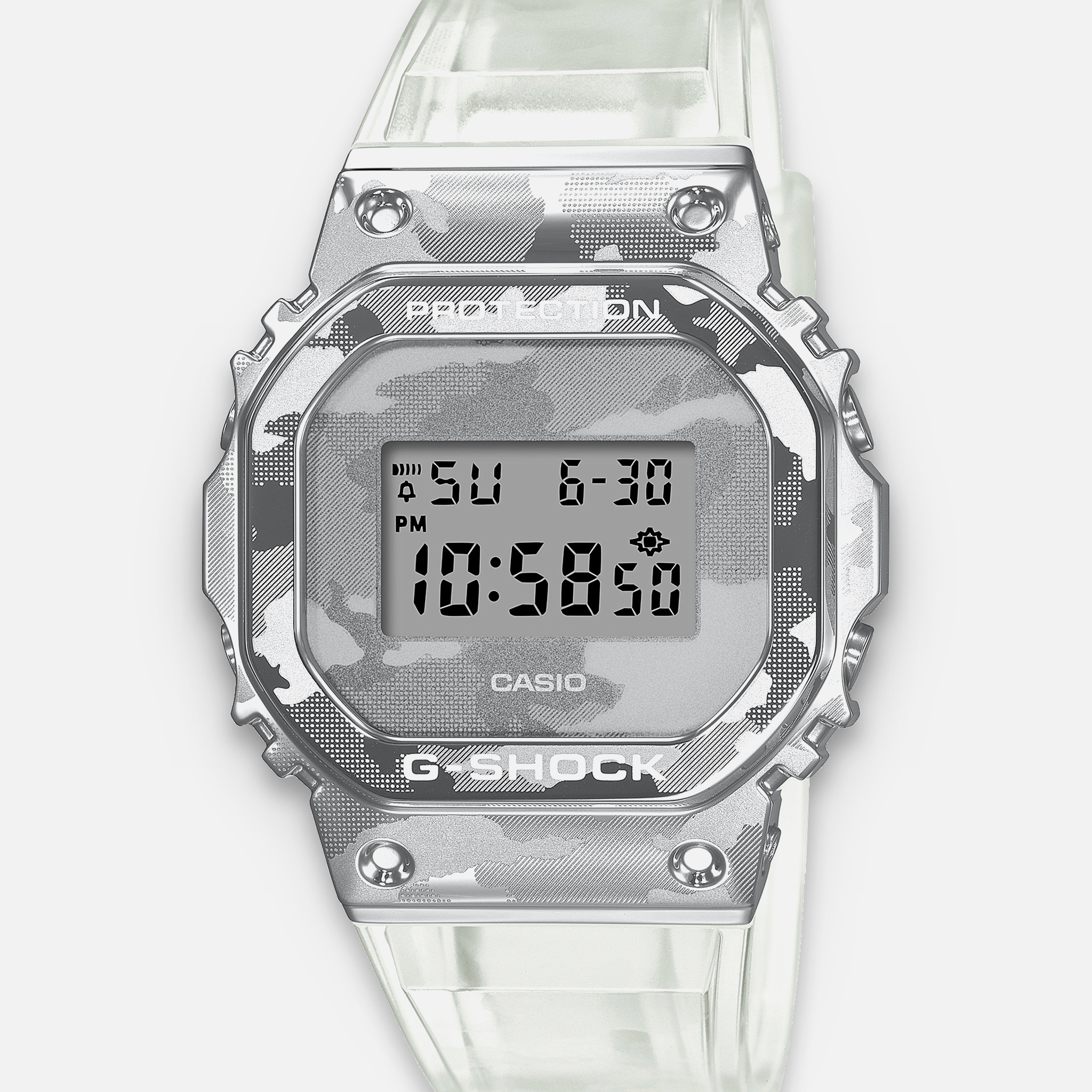 G-SHOCKGM5600SCM-1 Skeleton Camouflage With Stainless Steel Bezel