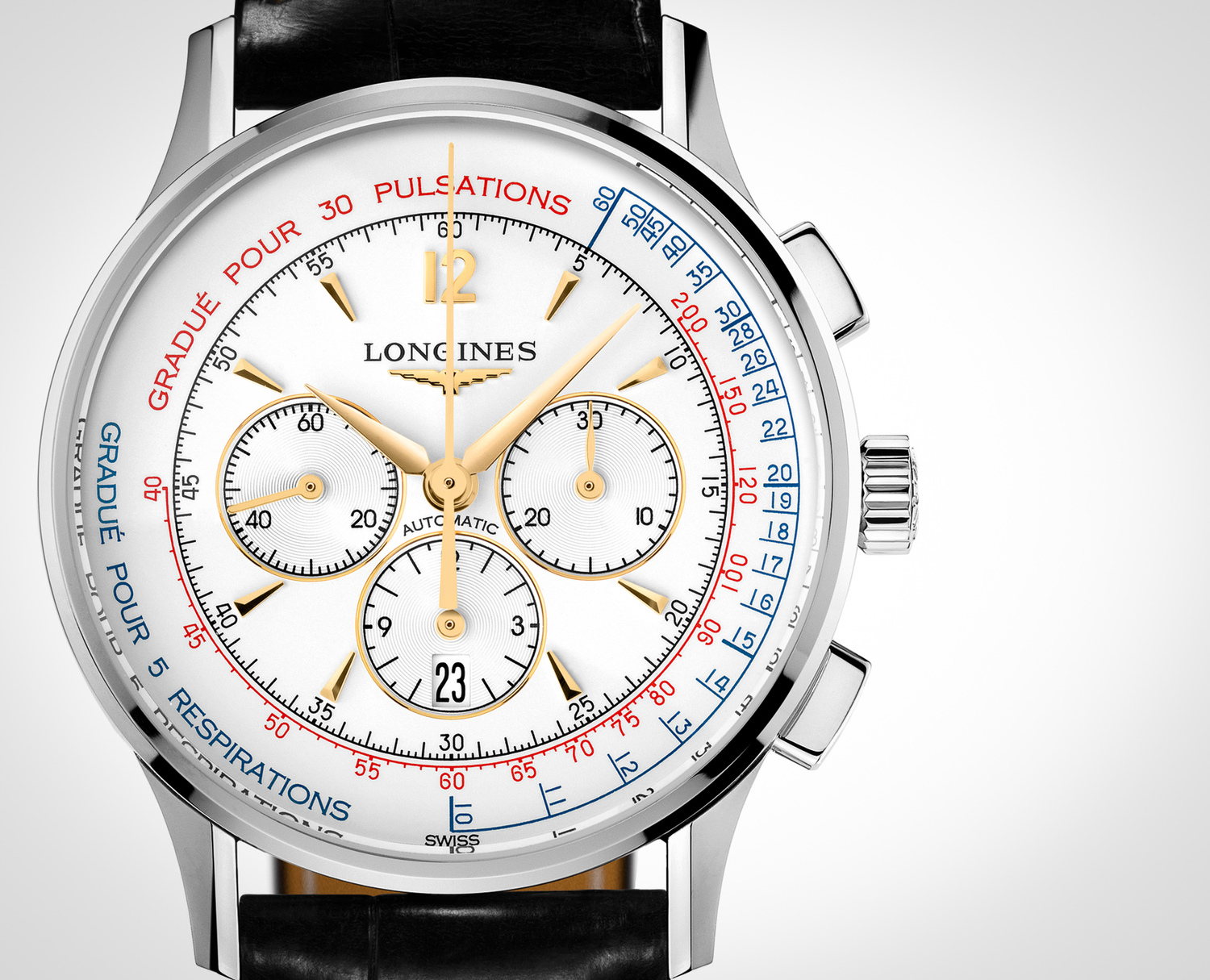 Pulsometer Chronograph in stainless steel | Longines | The Jewellery Editor