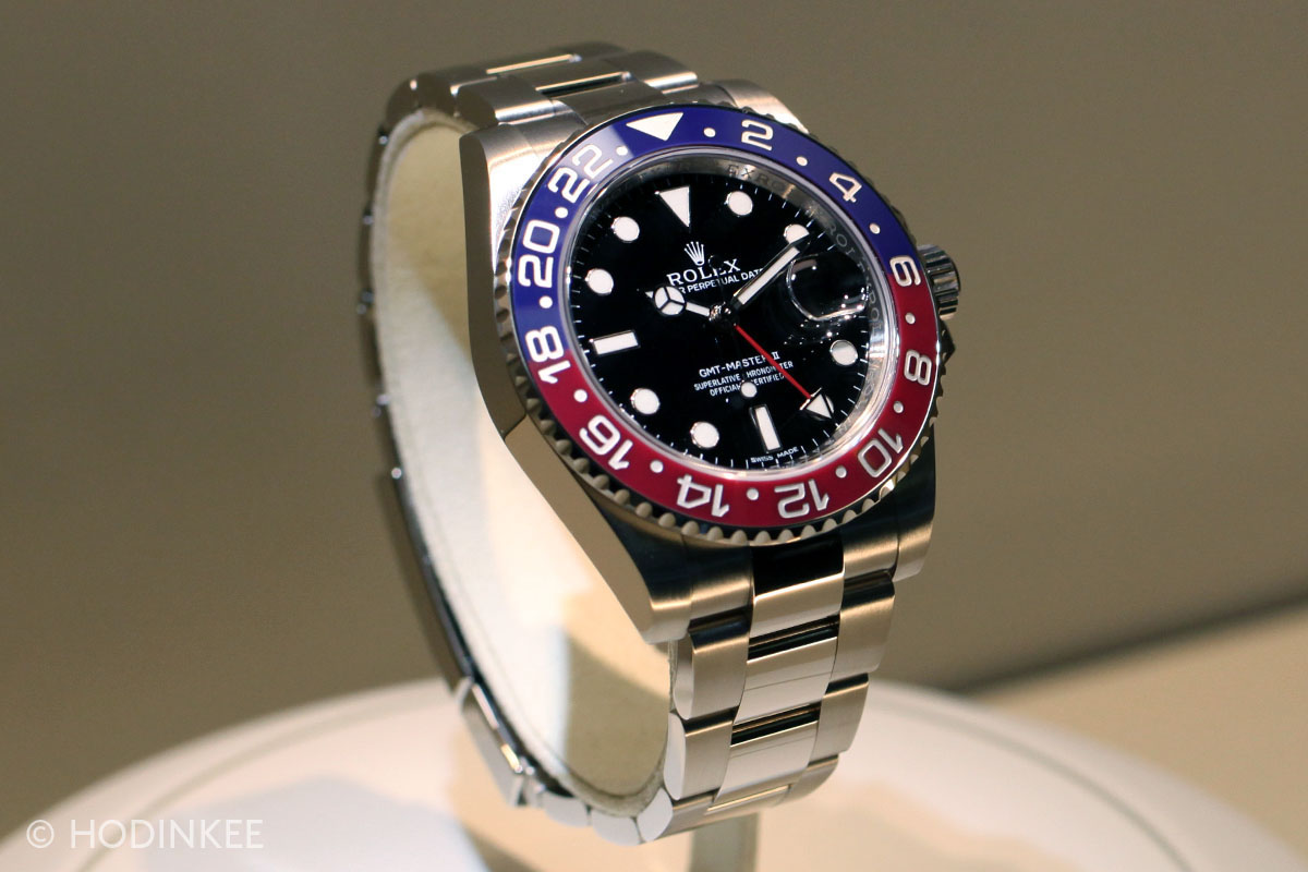rolex gmt master ii white gold blue dial