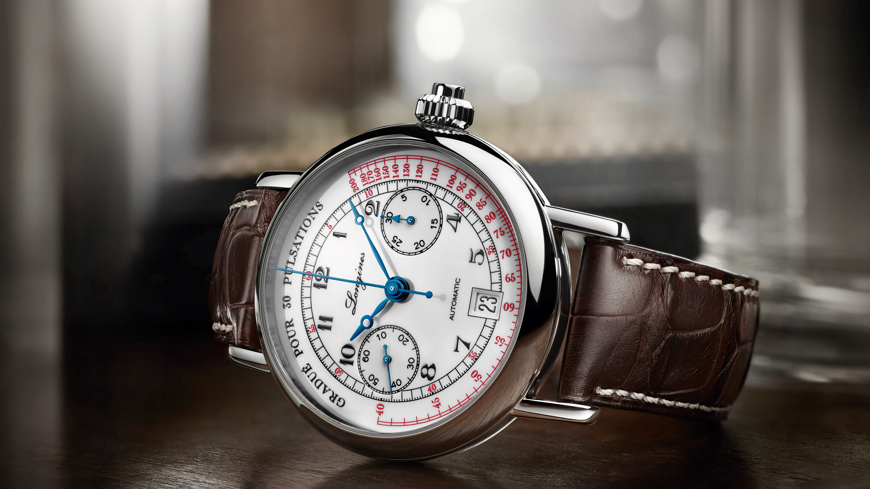The Longines Pulsometer Chronograph, With White Lacquer Dial