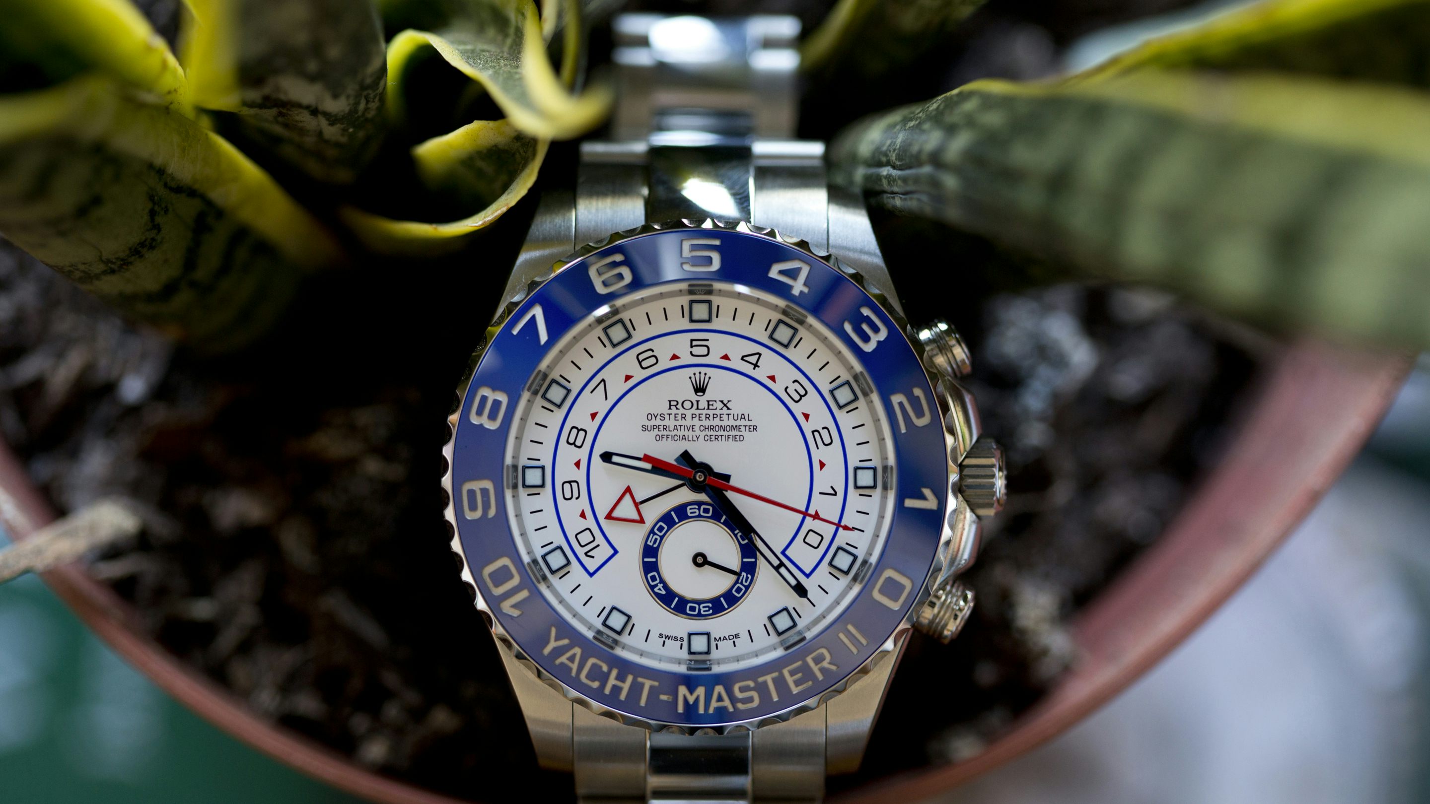 Rolex Yacht-Master II Steel Blue Ceramic Bezel Mens Watch 116680