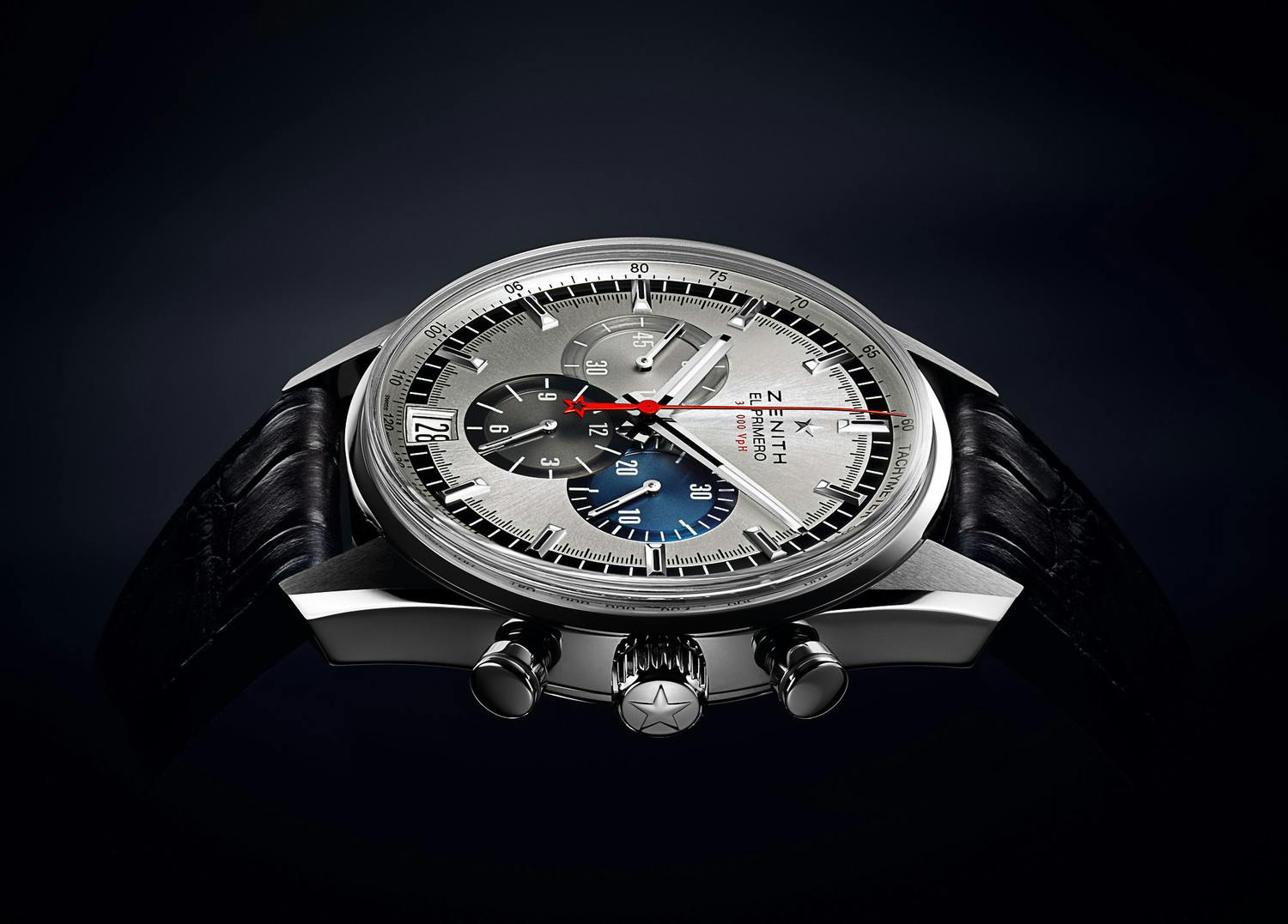 Zenith El Primero 36,000VpH Silver Dial Strap Watch at O\u0026R Leeds