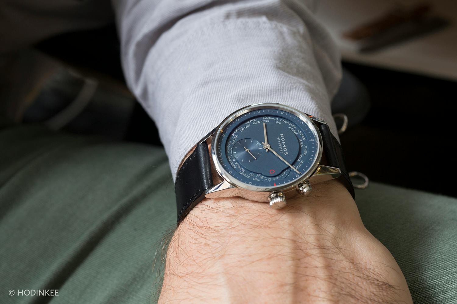 nomos worldtimer blue