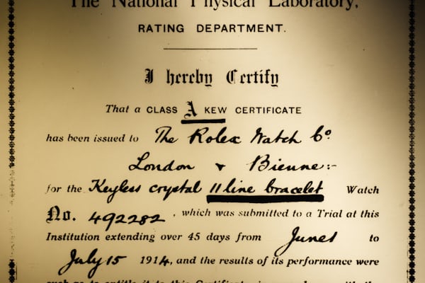 Class A Observatory Certificate Rolex