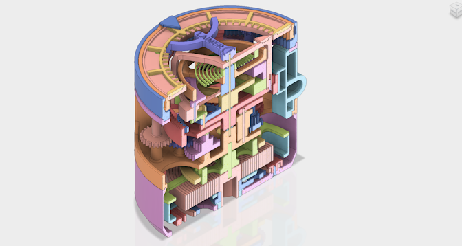 CAD Cutaway of the 3D Printed Tourbillon Watch