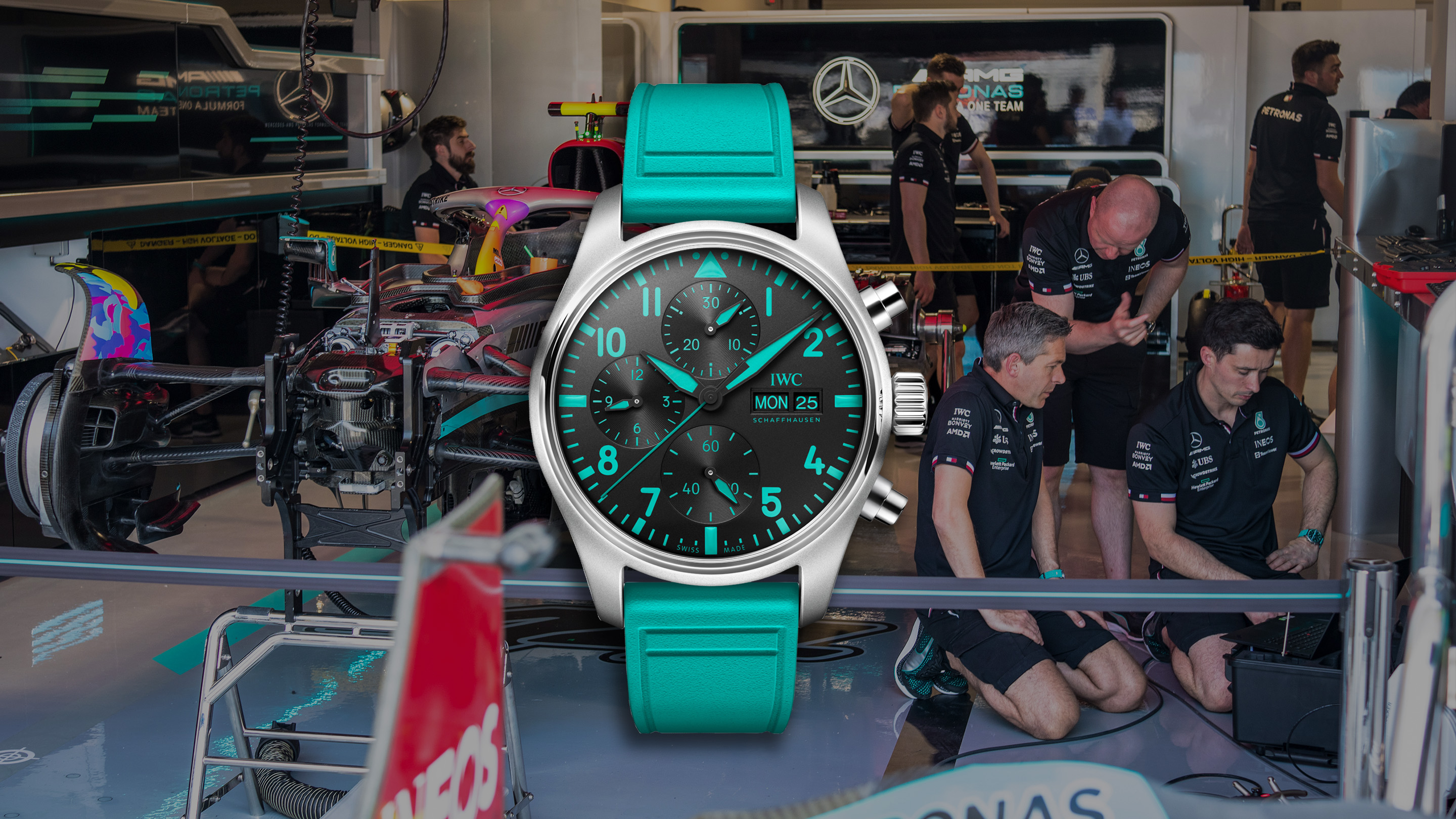 The IWC Pilot's Watch Chronograph 41 Edition Mercedes-AMG Petronas Formula  One Team