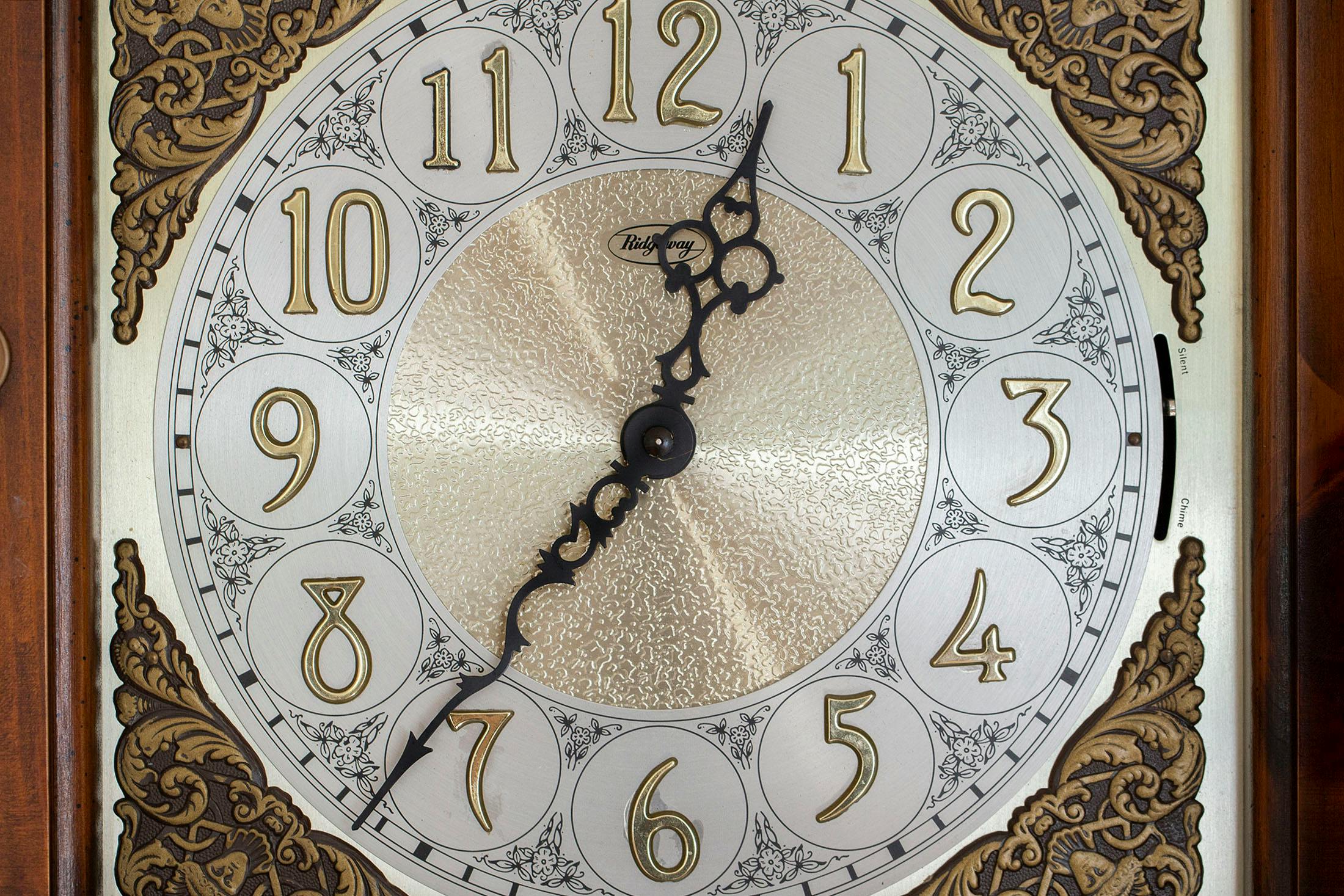 The face of a Grandfather clock 