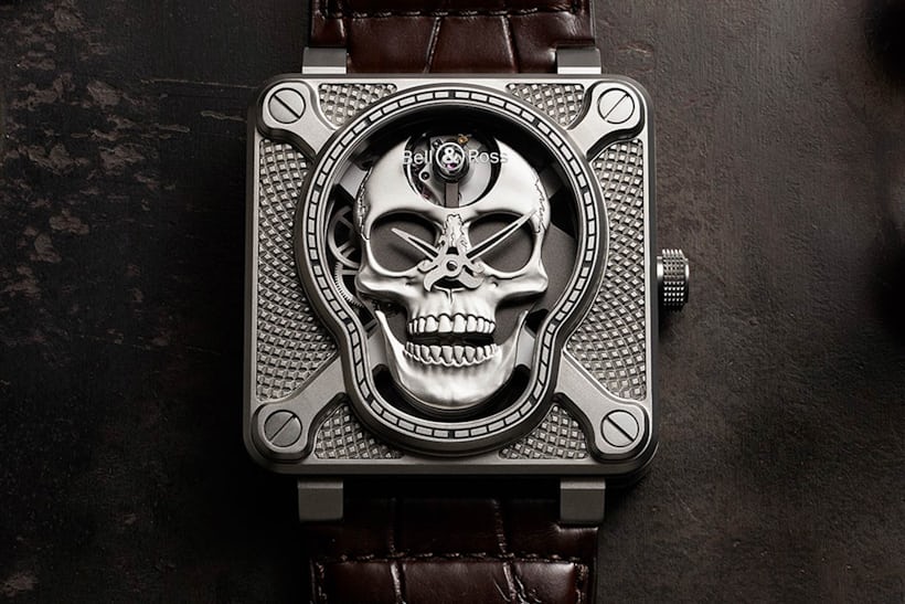 Bell & Ross Laughing Skull watch – the jaw moves up and down when the watch is wound.