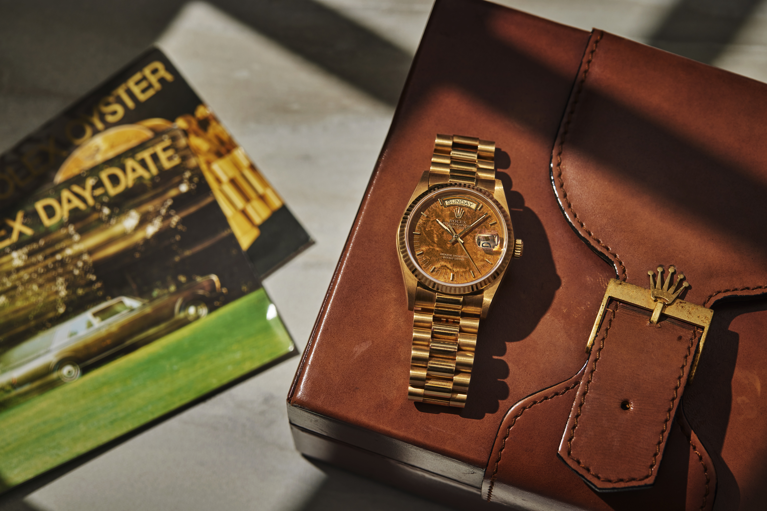 Vintage Watches A 1988 Rolex Day Date With Birch Burlwood Dial